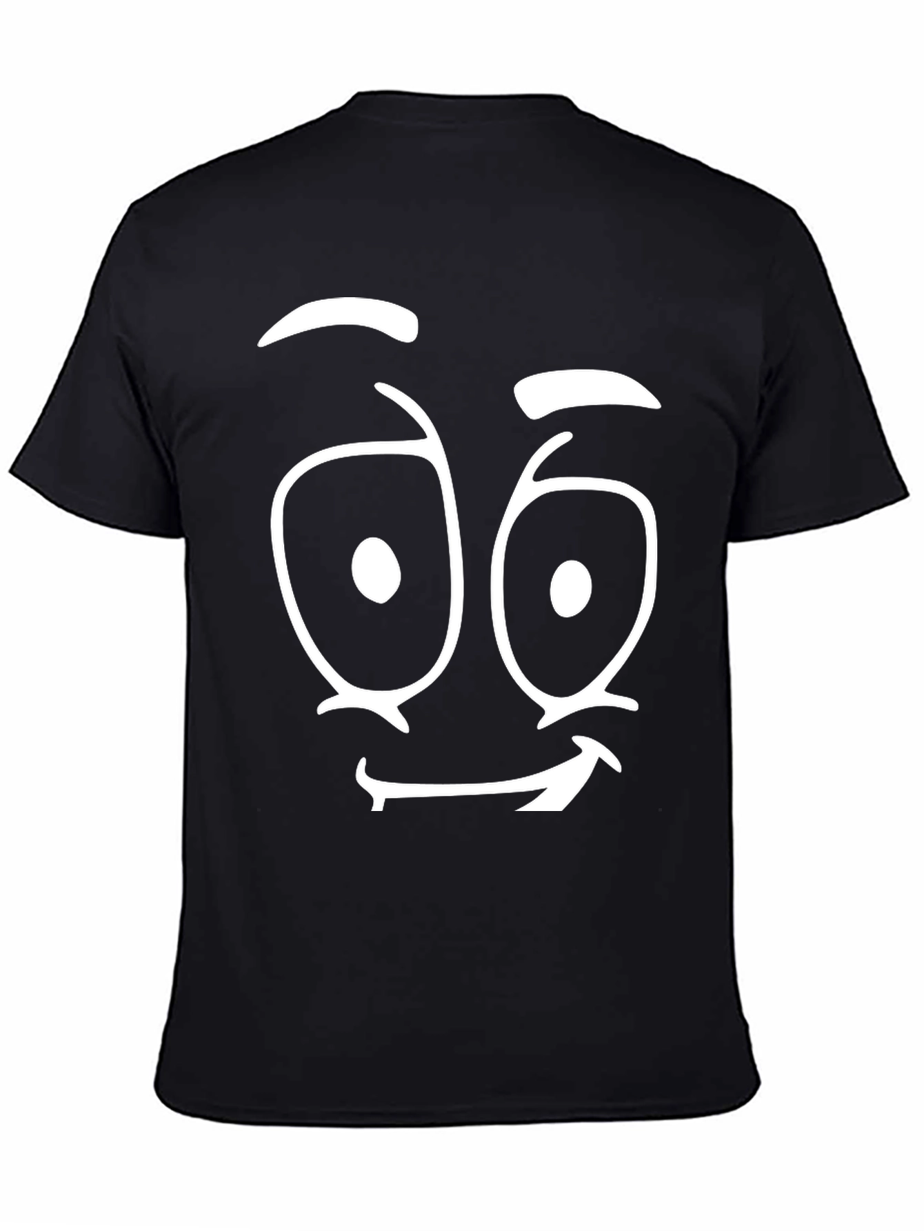 Funny Face Graphic Tee - Black Cotton T-Shirt