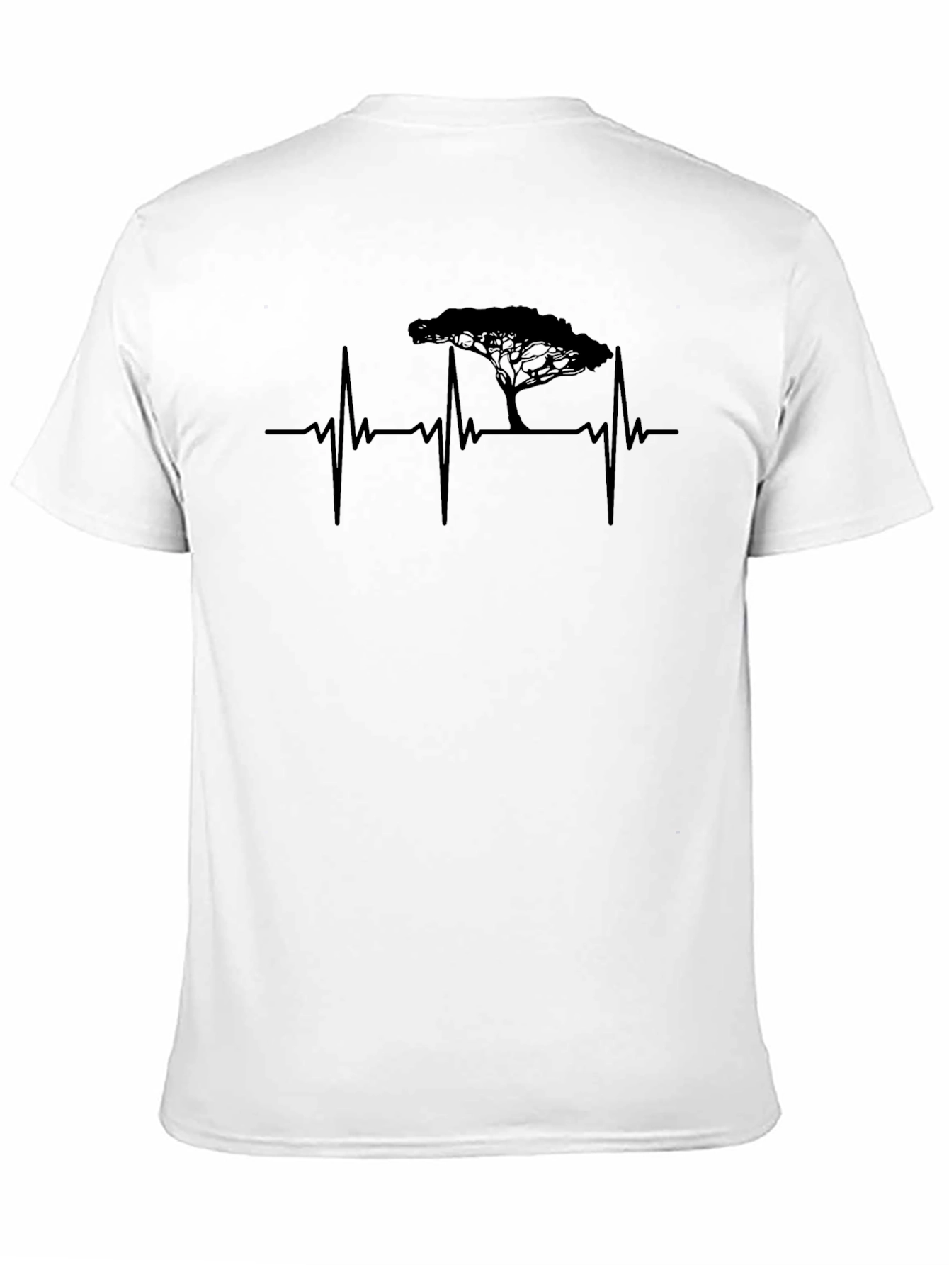 Heartbeat Tree Graphic Tee - Black Unisex T-Shirt