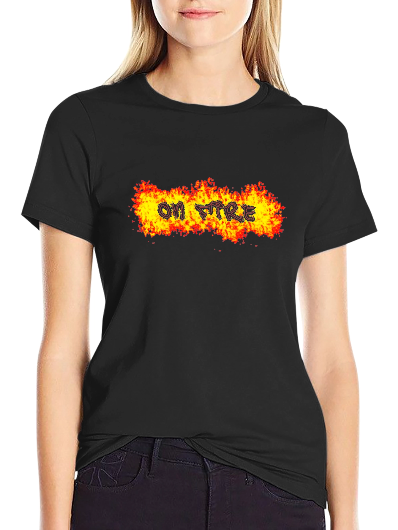 On Fire Graphic Tee - Bold Black T-Shirt