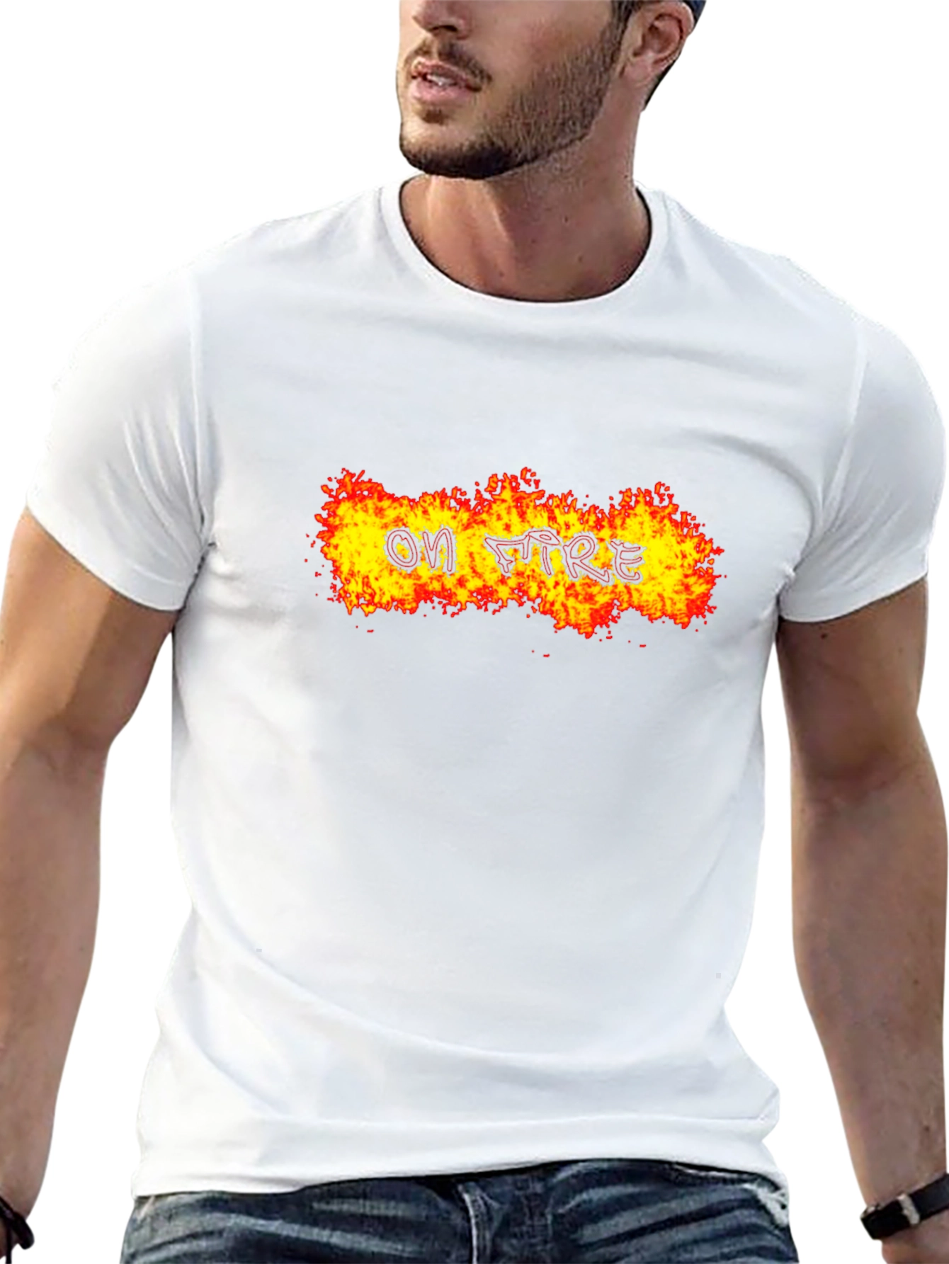 On Fire Graphic Tee - Bold Black T-Shirt