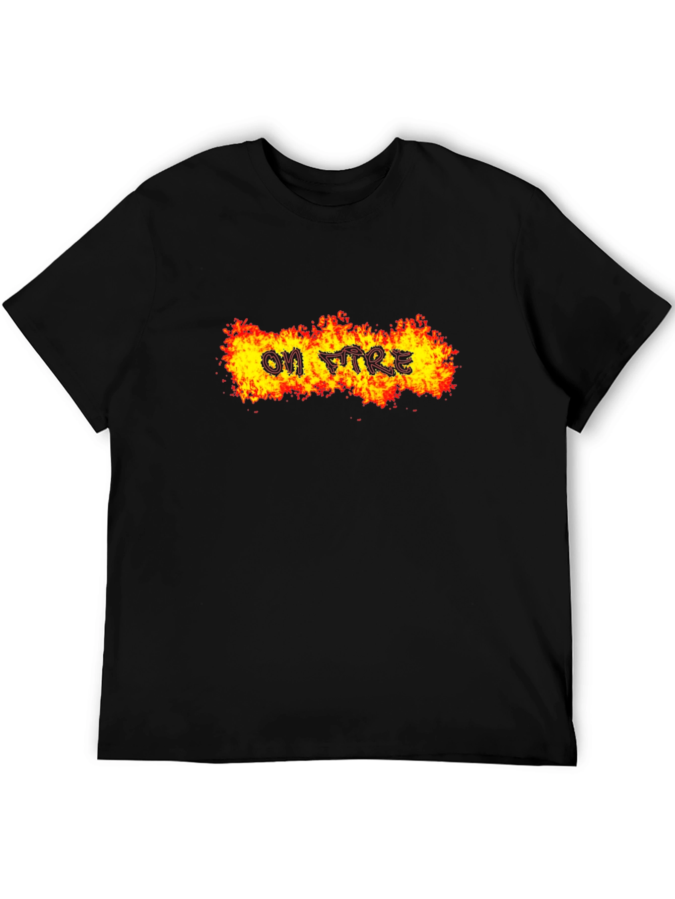 On Fire Graphic Tee - Bold Black T-Shirt
