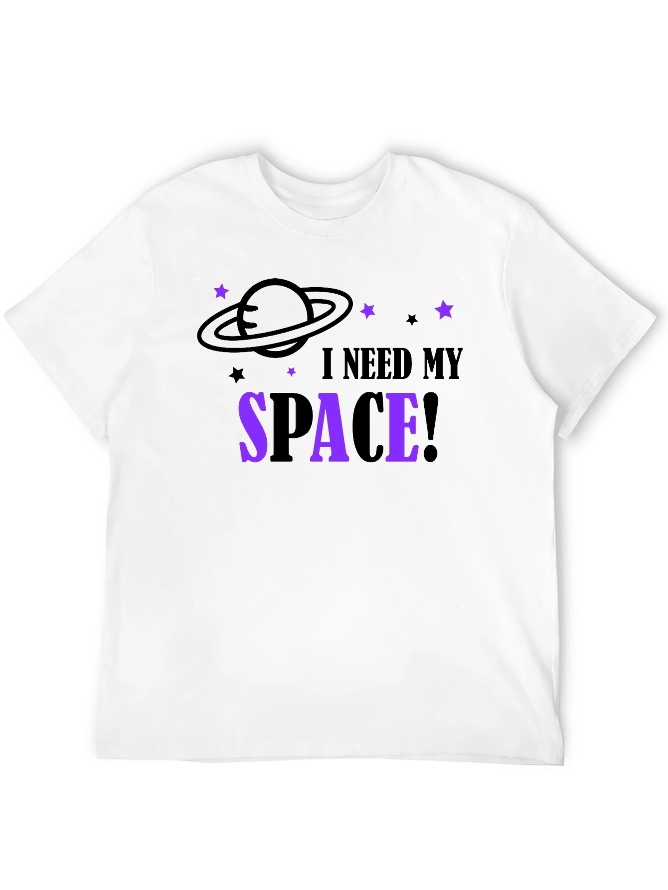 I Need My Space Graphic T-Shirt - Black