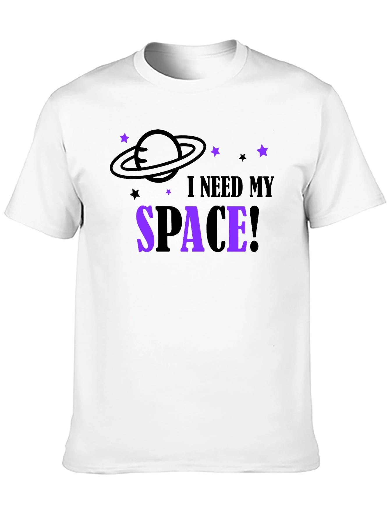 I Need My Space Graphic T-Shirt - Black