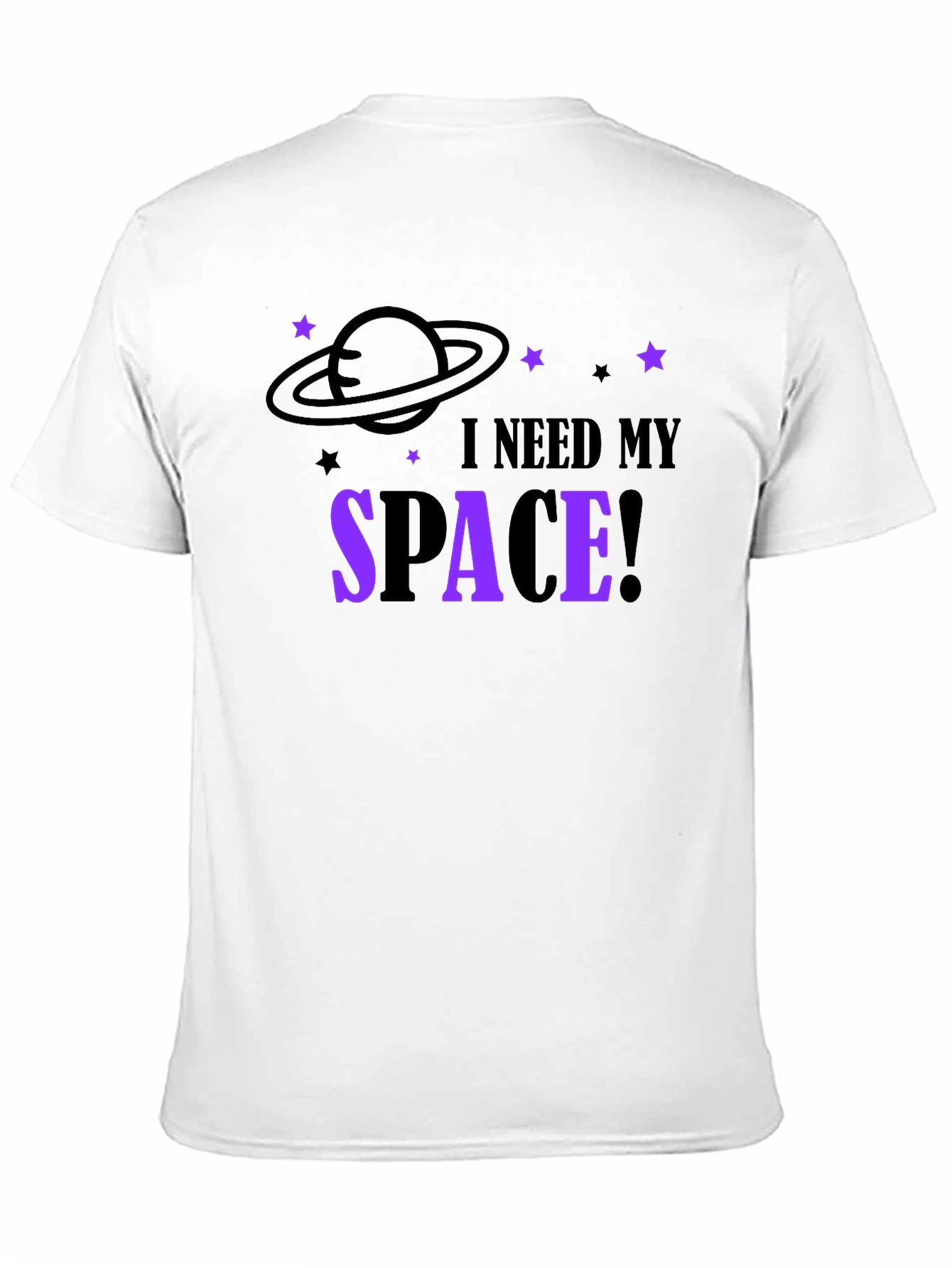 I Need My Space Graphic T-Shirt - Black