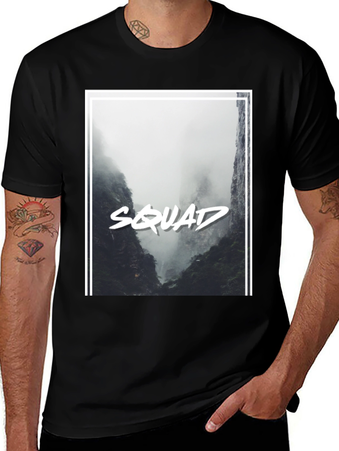 Squad Graphic Black T-Shirt - Mens Fashion