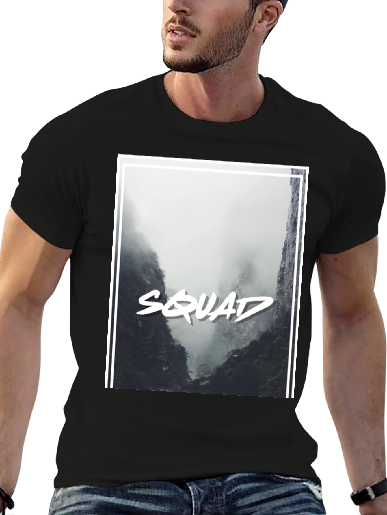 Squad Graphic Black T-Shirt - Mens Fashion