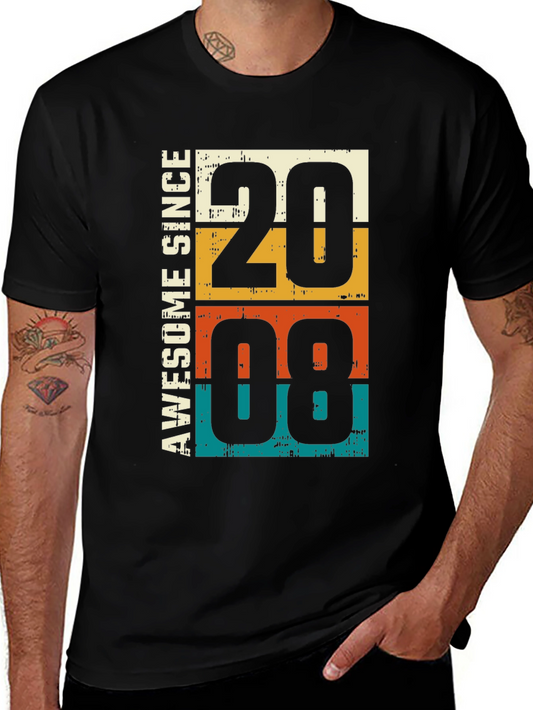 Awesome Since 2008 T-Shirt - Retro Birthday Tee