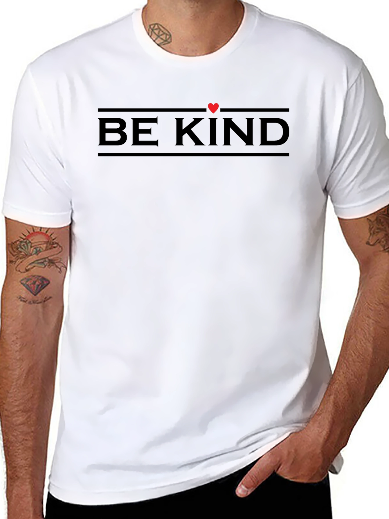 Be Kind Heart Graphic Tee - Black Casual Shirt