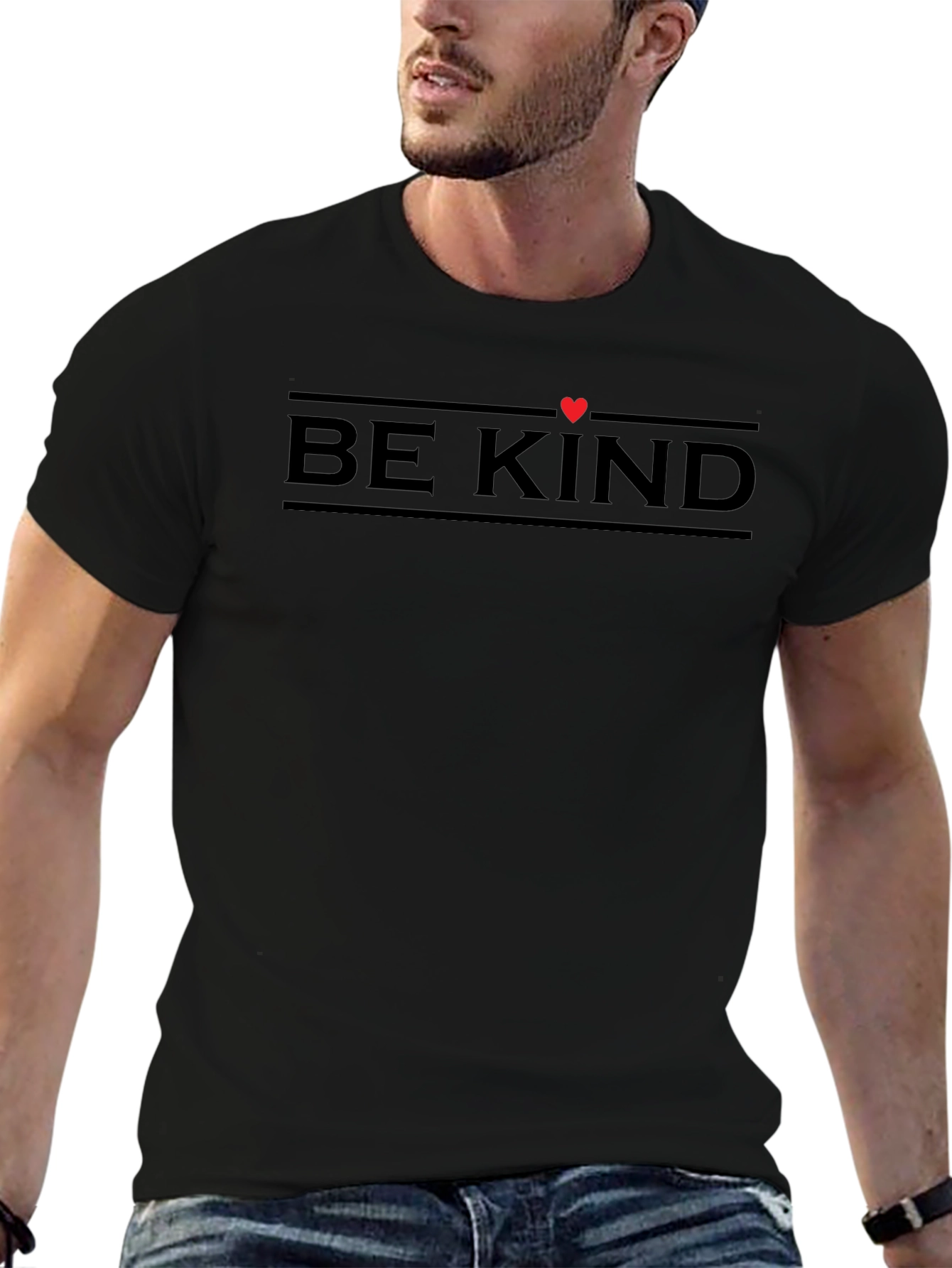Be Kind Heart Graphic Tee - Black Casual Shirt