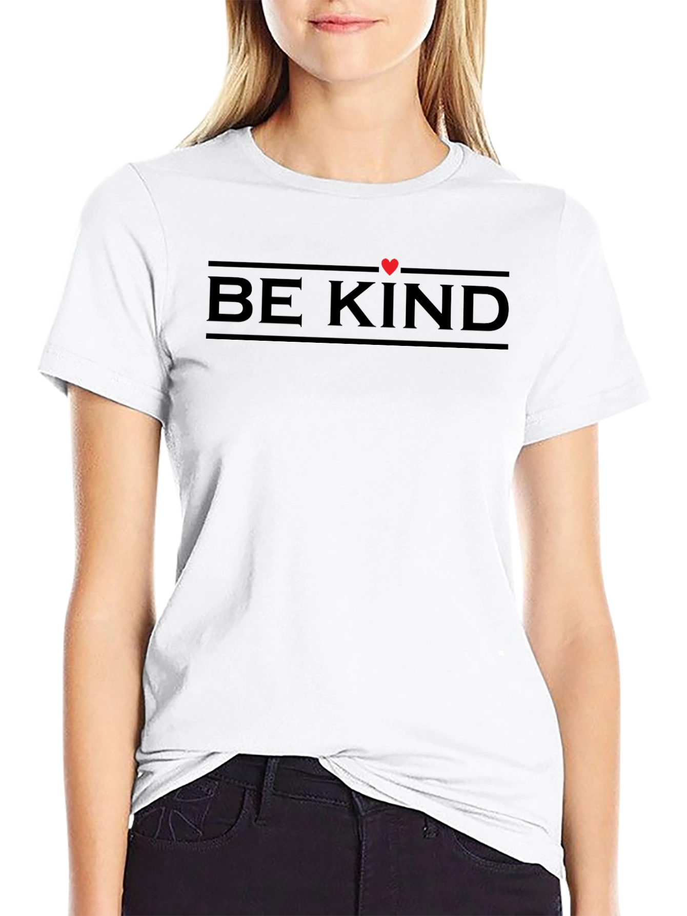 Be Kind Heart Graphic Tee - Black Casual Shirt