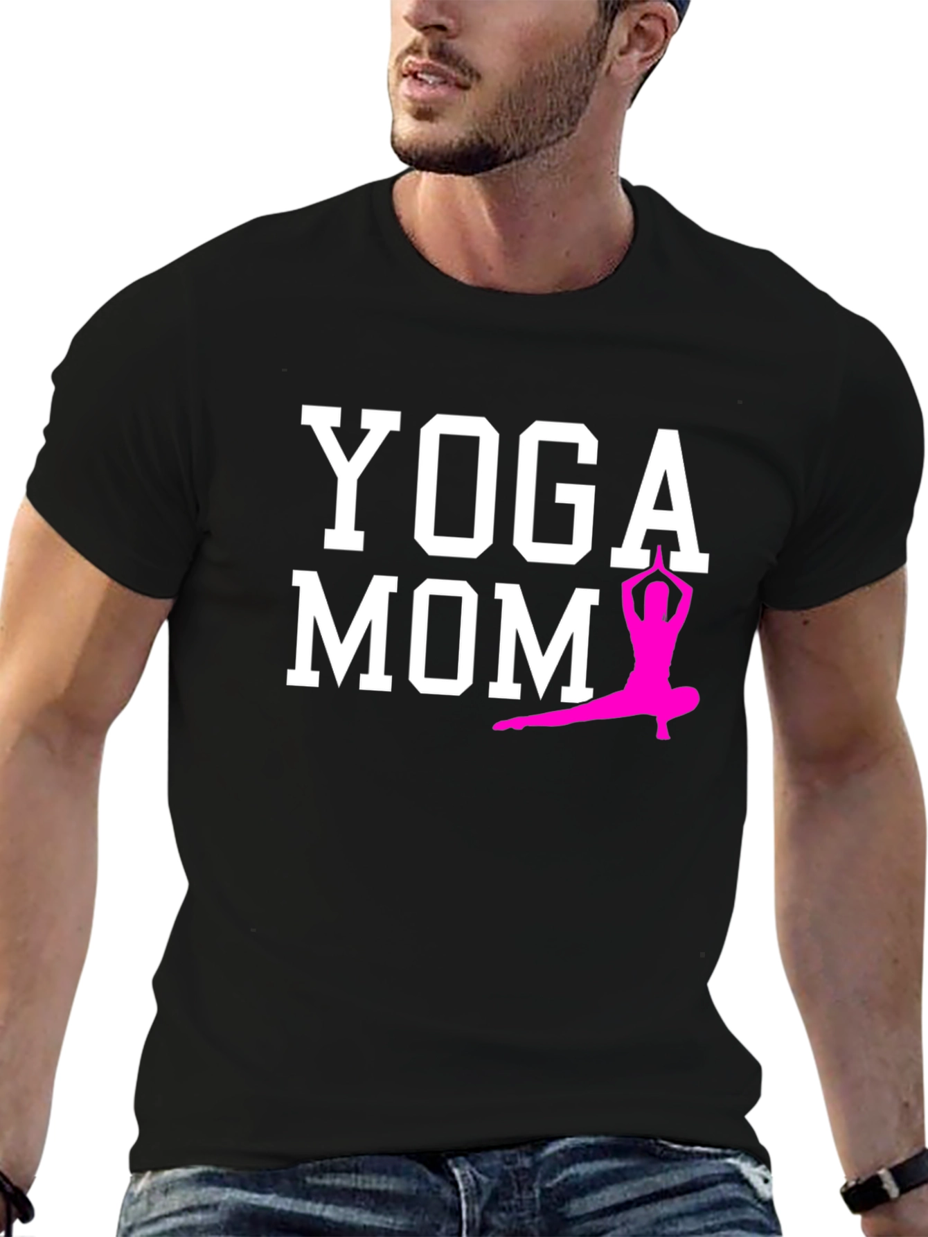 Yoga Mom T-Shirt - Black Cotton Blend
