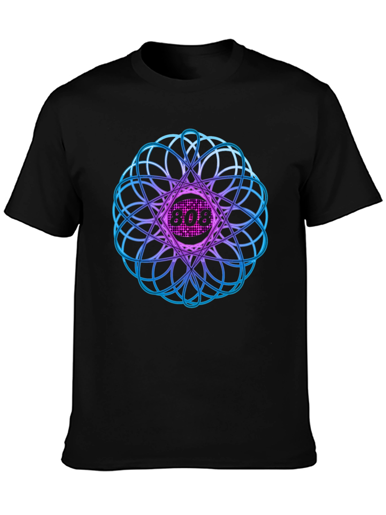Abstract Geometric 808 Black T-Shirt