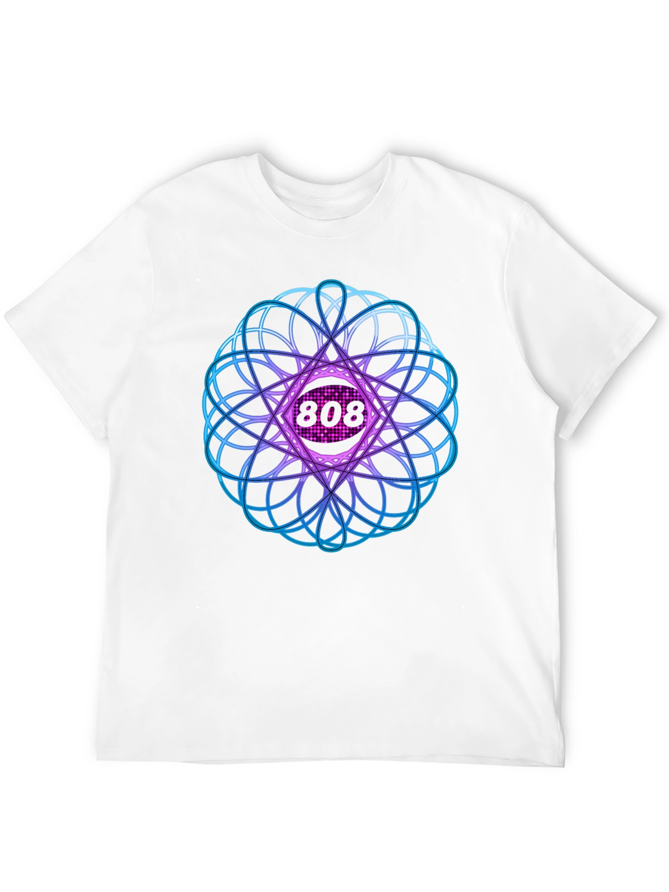 Abstract Geometric 808 Black T-Shirt