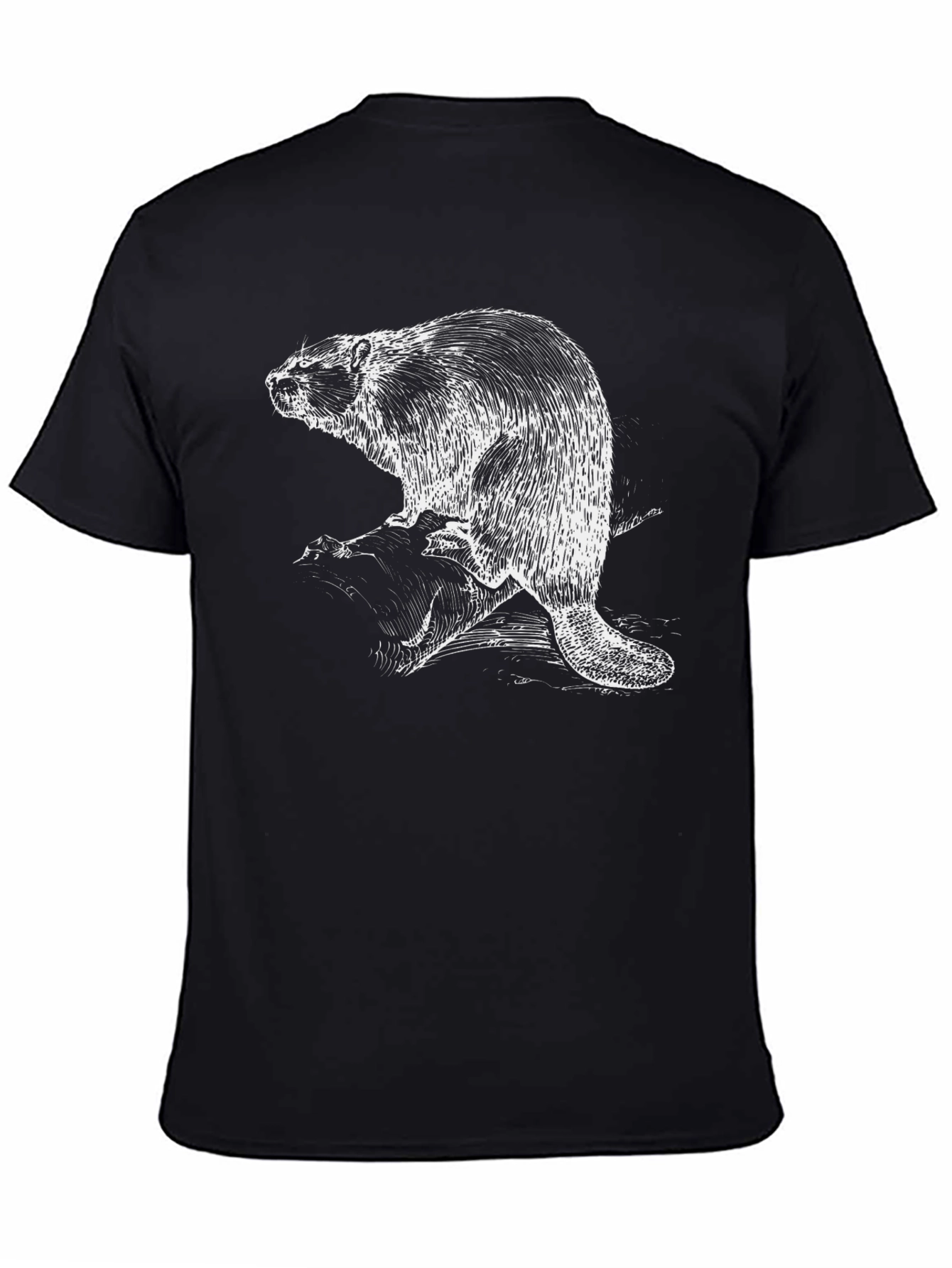 Beaver Graphic T-Shirt - Black Cotton Tee