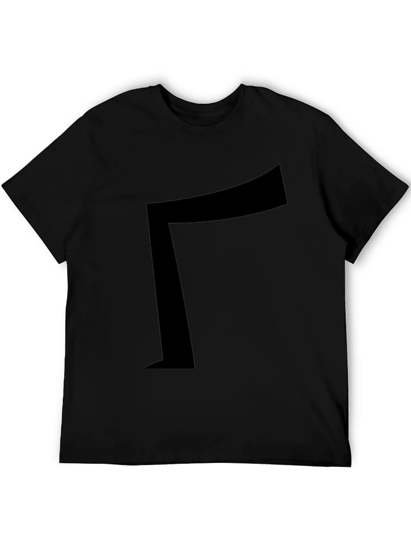 Black T-Shirt with Geometric Design