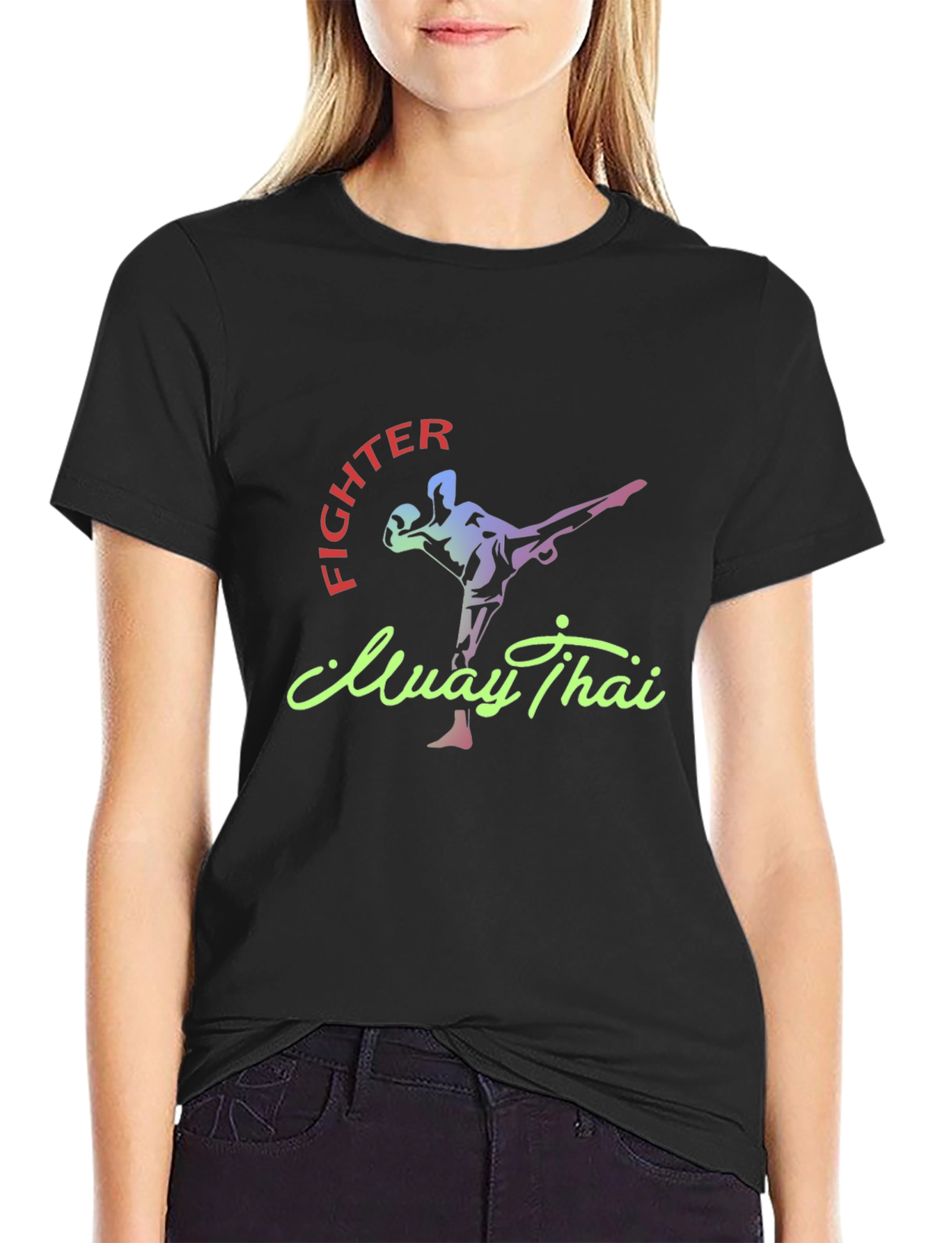 Muay Thai Fighter Graphic Tee - Martial Arts T-Shirt
