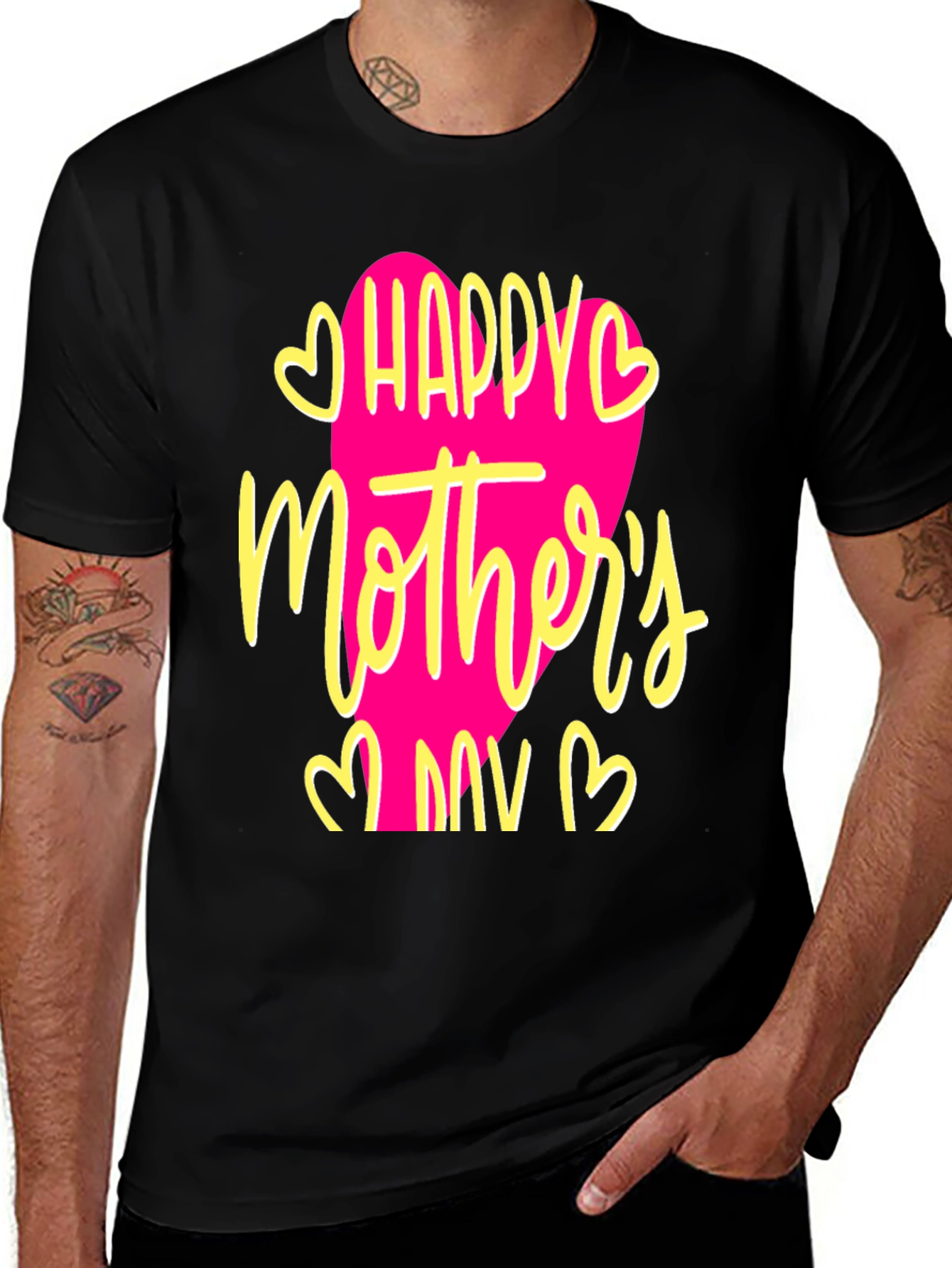 Happy Mothers Day Graphic T-Shirt - Black