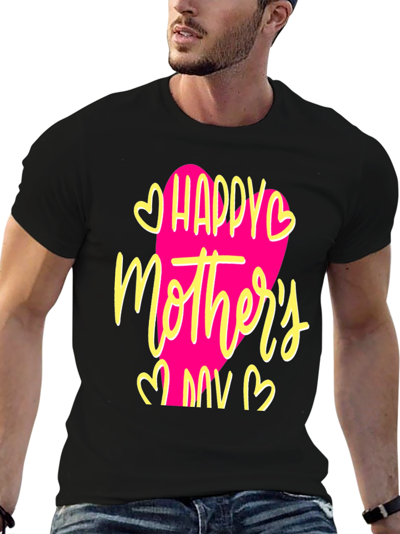 Happy Mothers Day Graphic T-Shirt - Black
