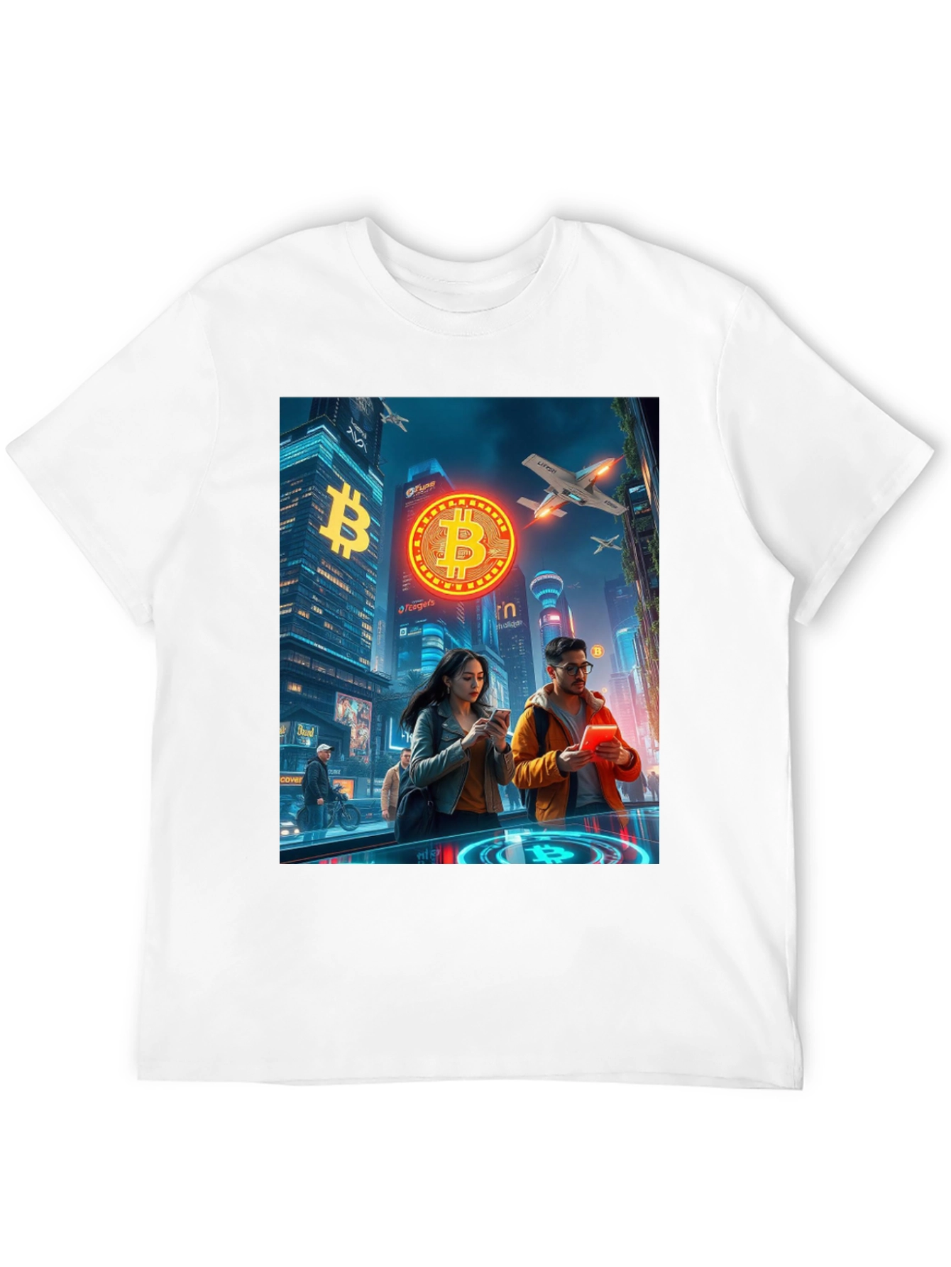 Bitcoin Cityscape Graphic T-Shirt