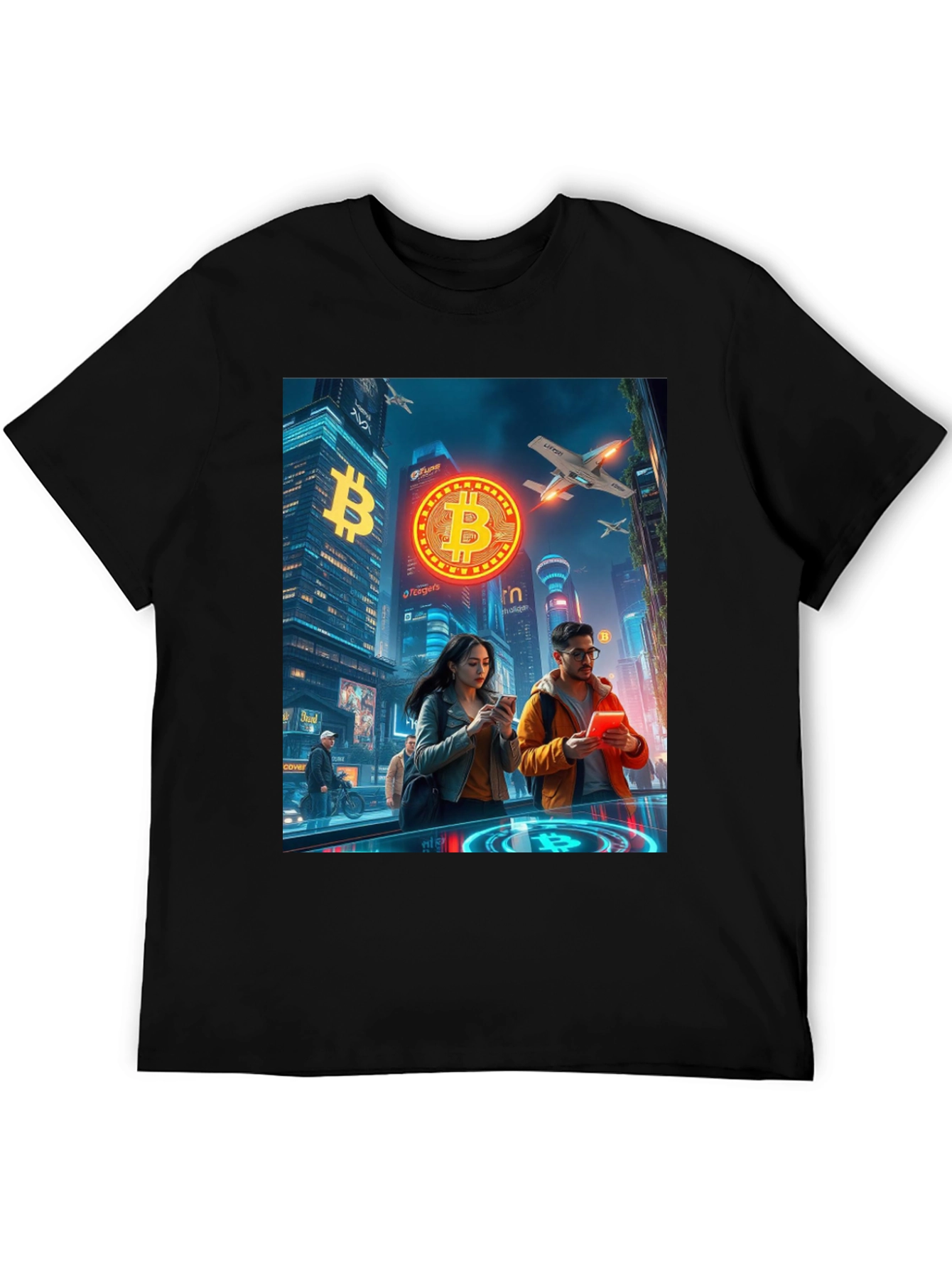 Bitcoin Cityscape Graphic T-Shirt