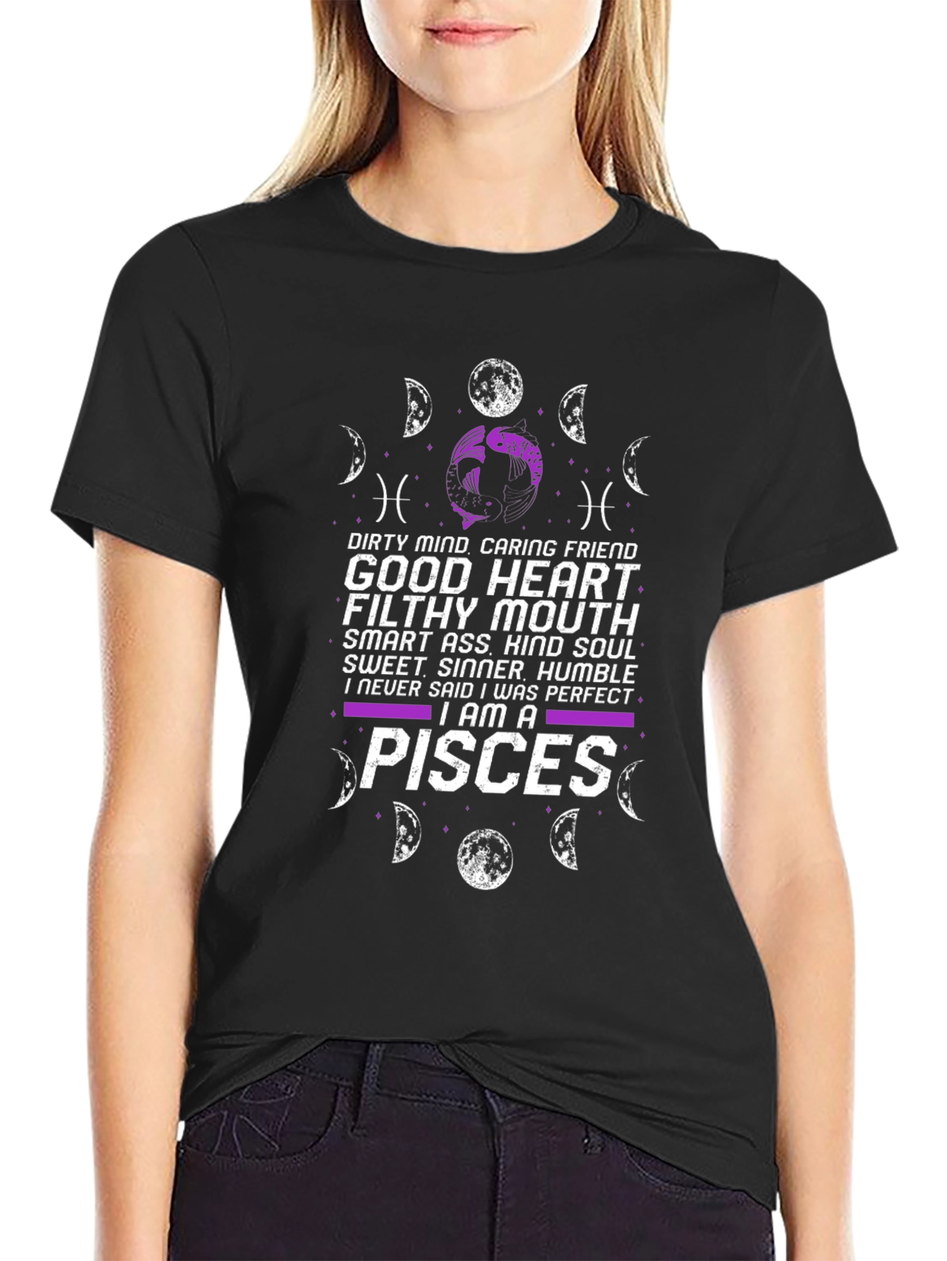 Pisces Zodiac T-Shirt: Good Heart Filthy Mouth