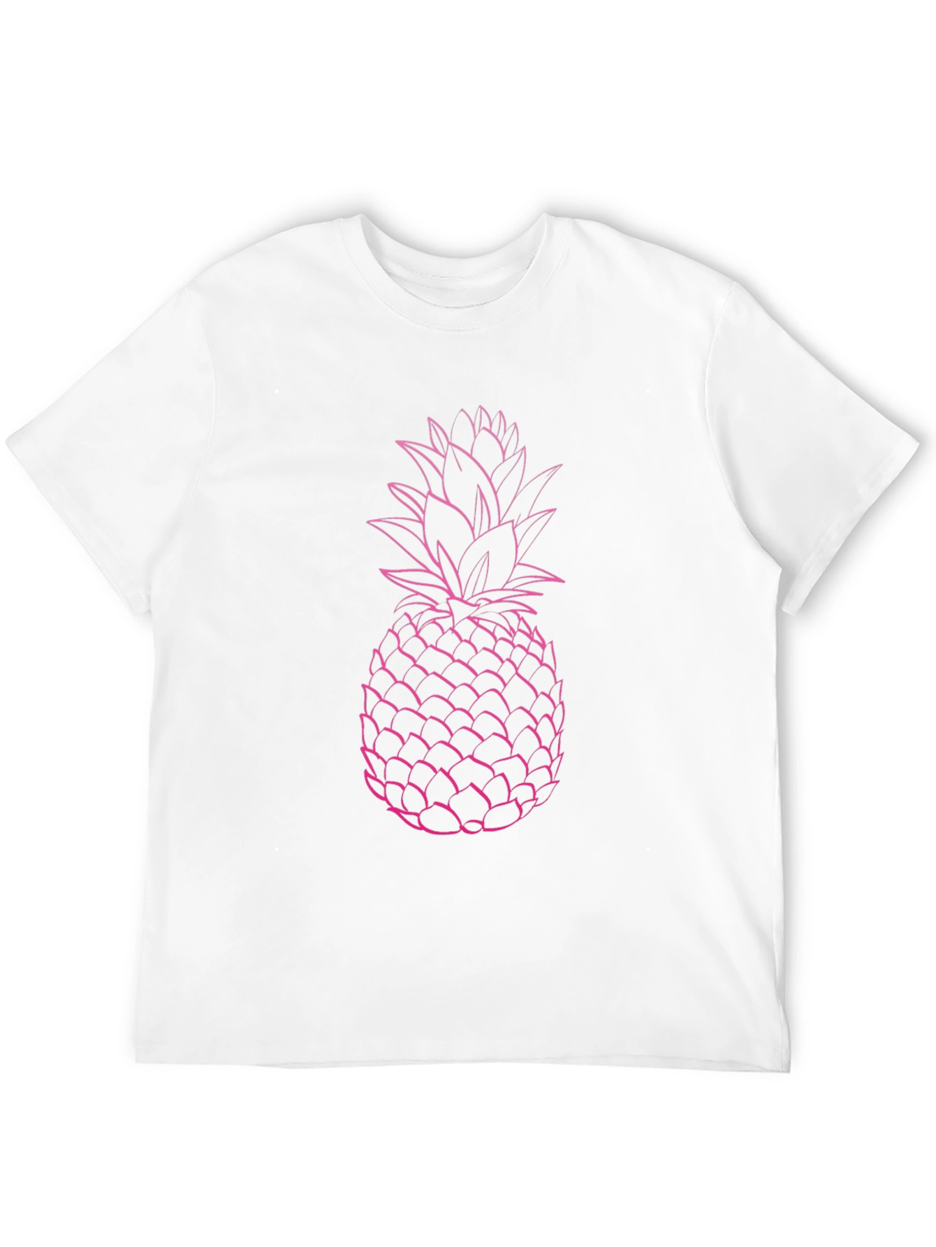 Pink Pineapple Graphic Black T-Shirt