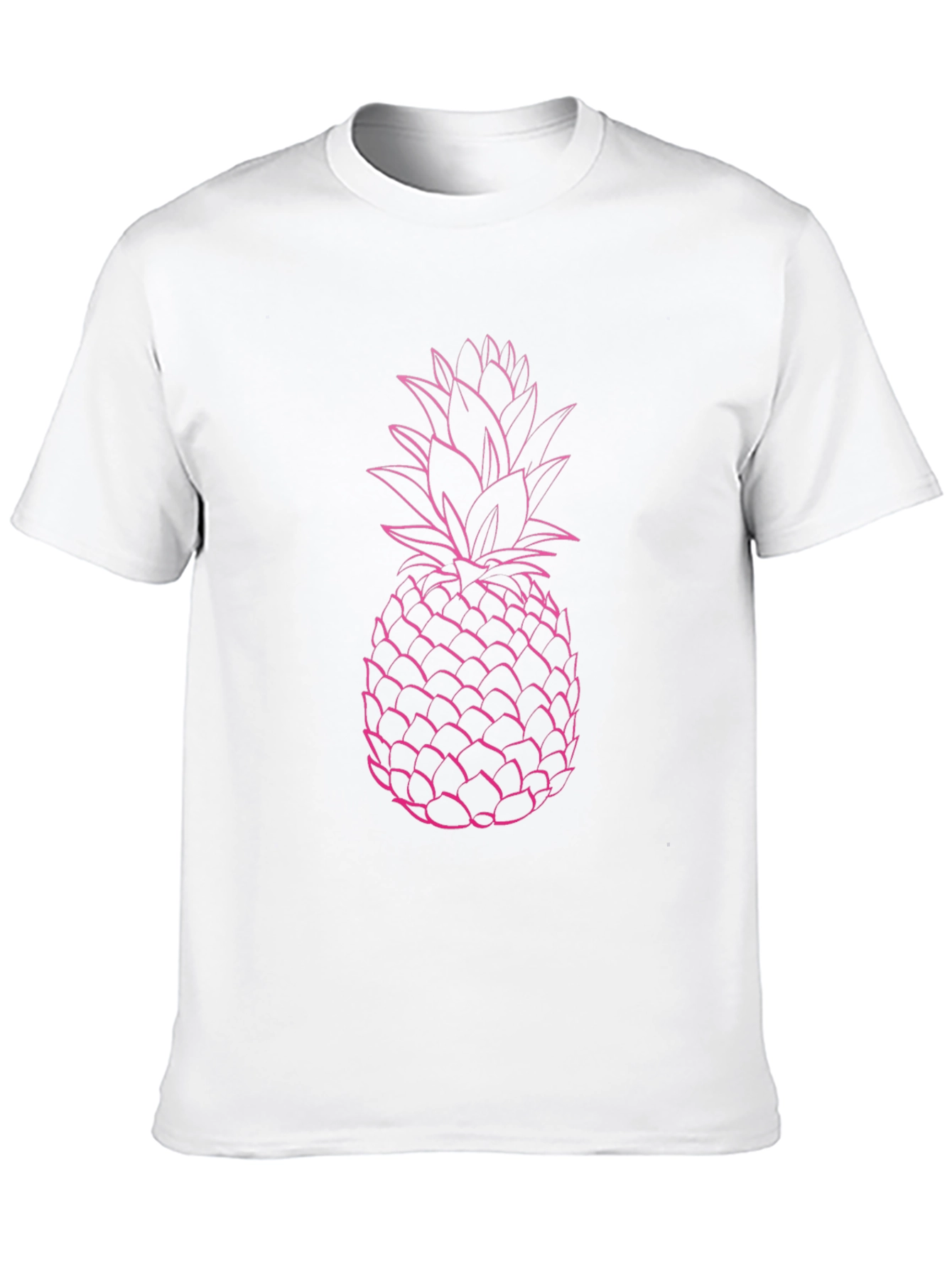 Pink Pineapple Graphic Black T-Shirt