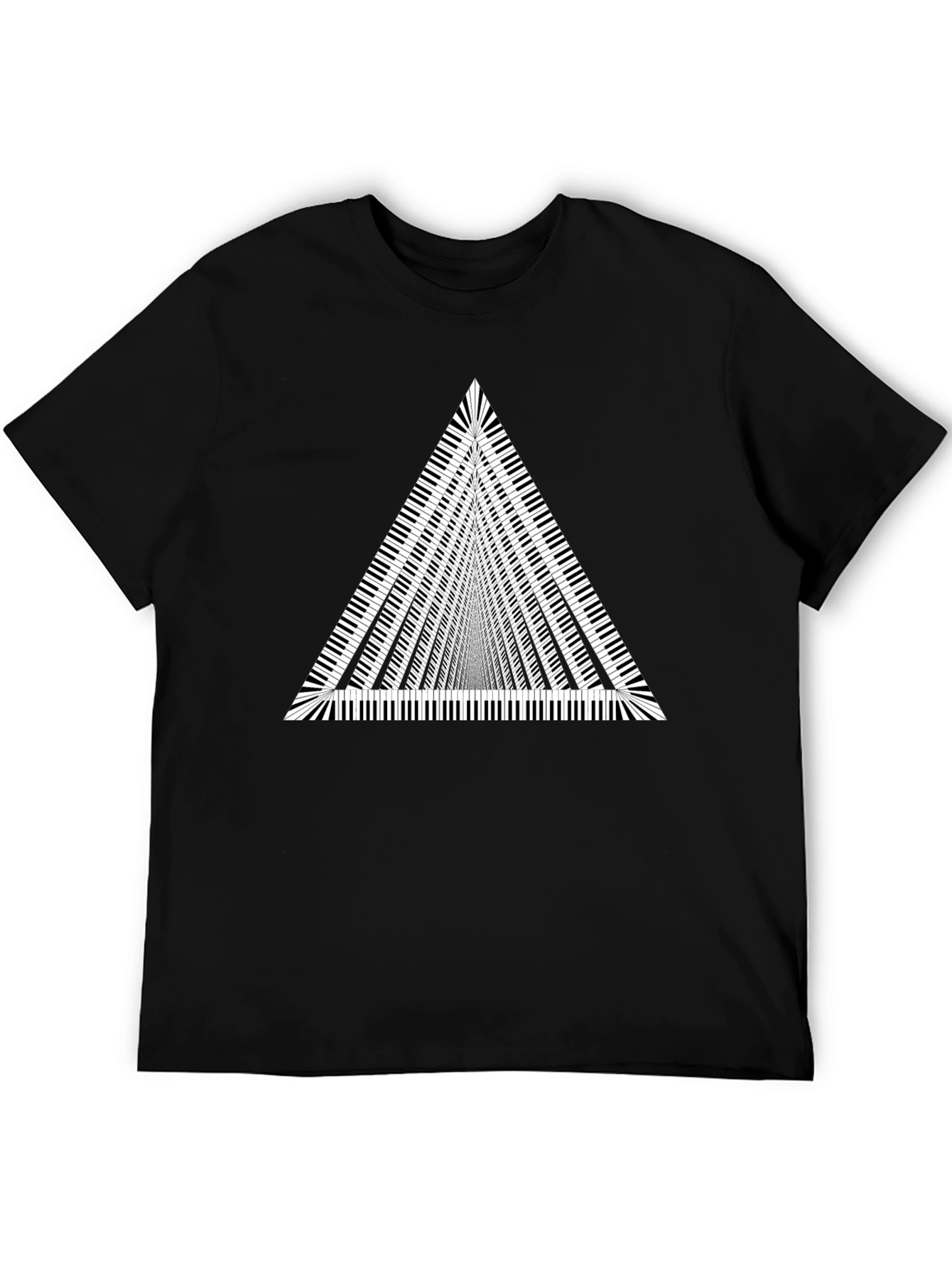 Keyboard Triangle Graphic Tee - Black Cotton