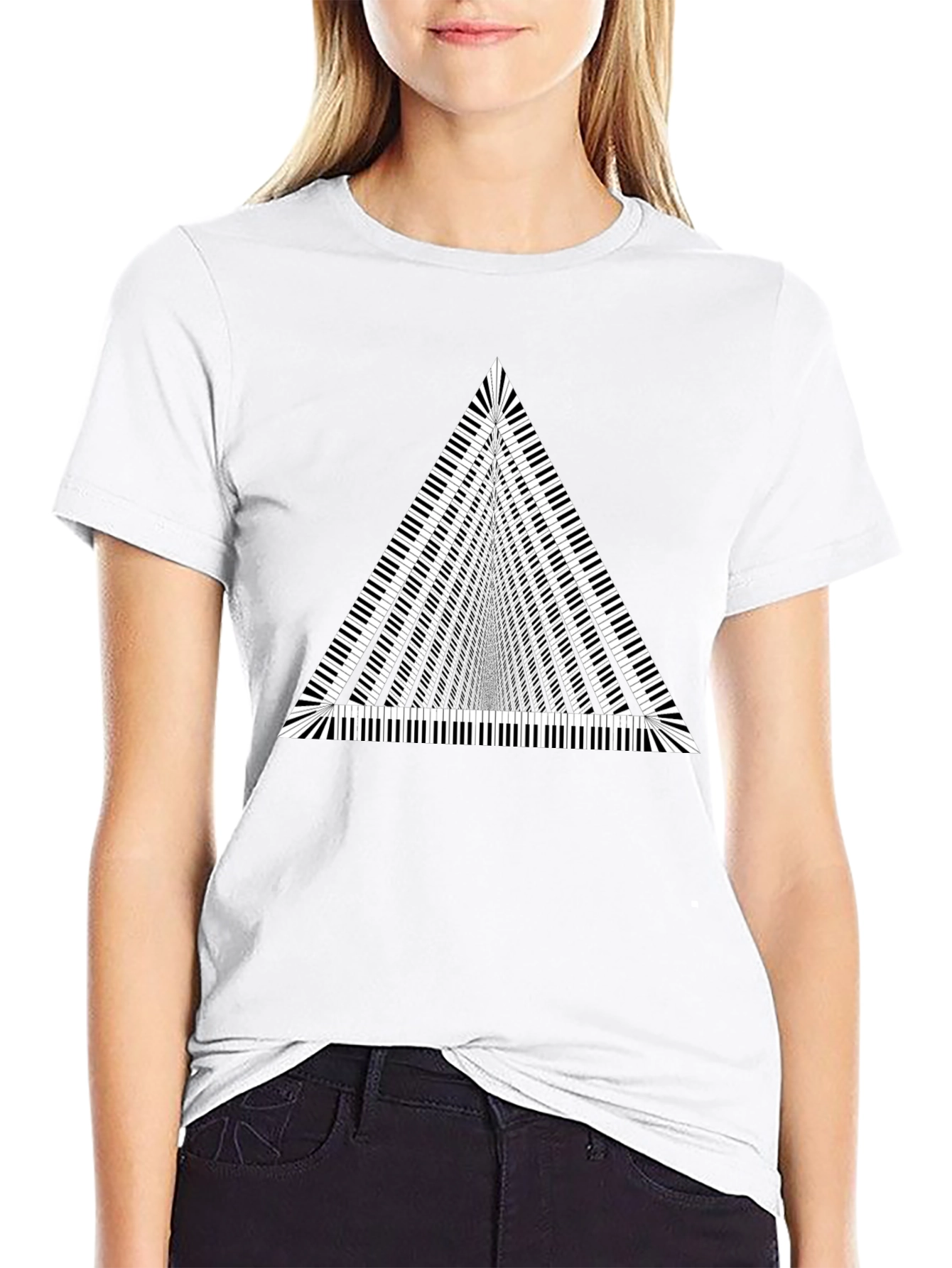 Keyboard Triangle Graphic Tee - Black Cotton