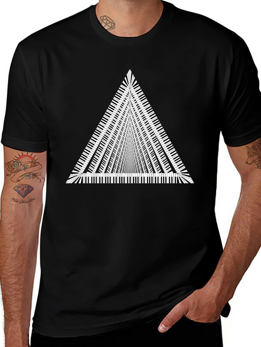 Keyboard Triangle Graphic Tee - Black Cotton
