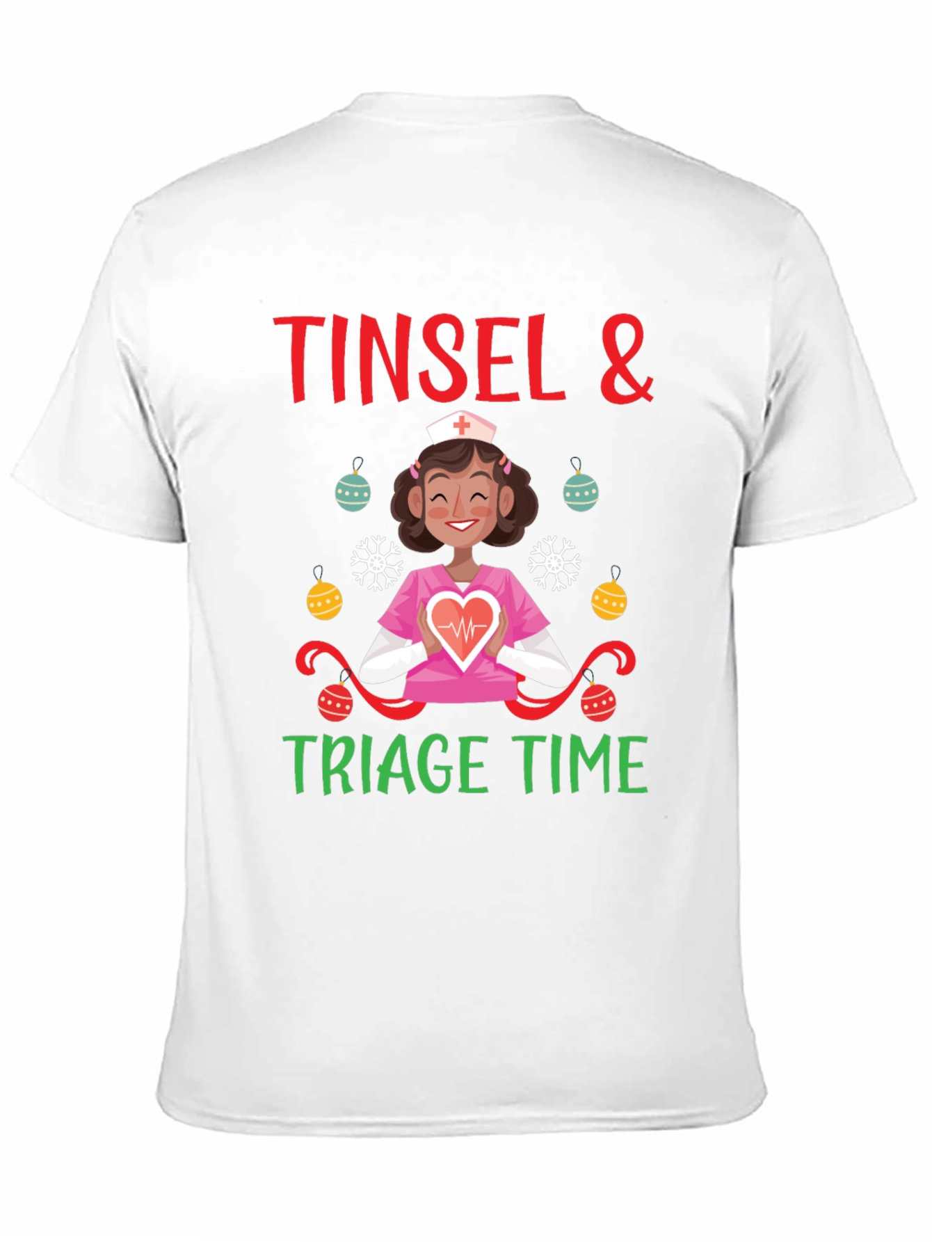 Tinsel & Triage Time Holiday Nurse T-Shirt
