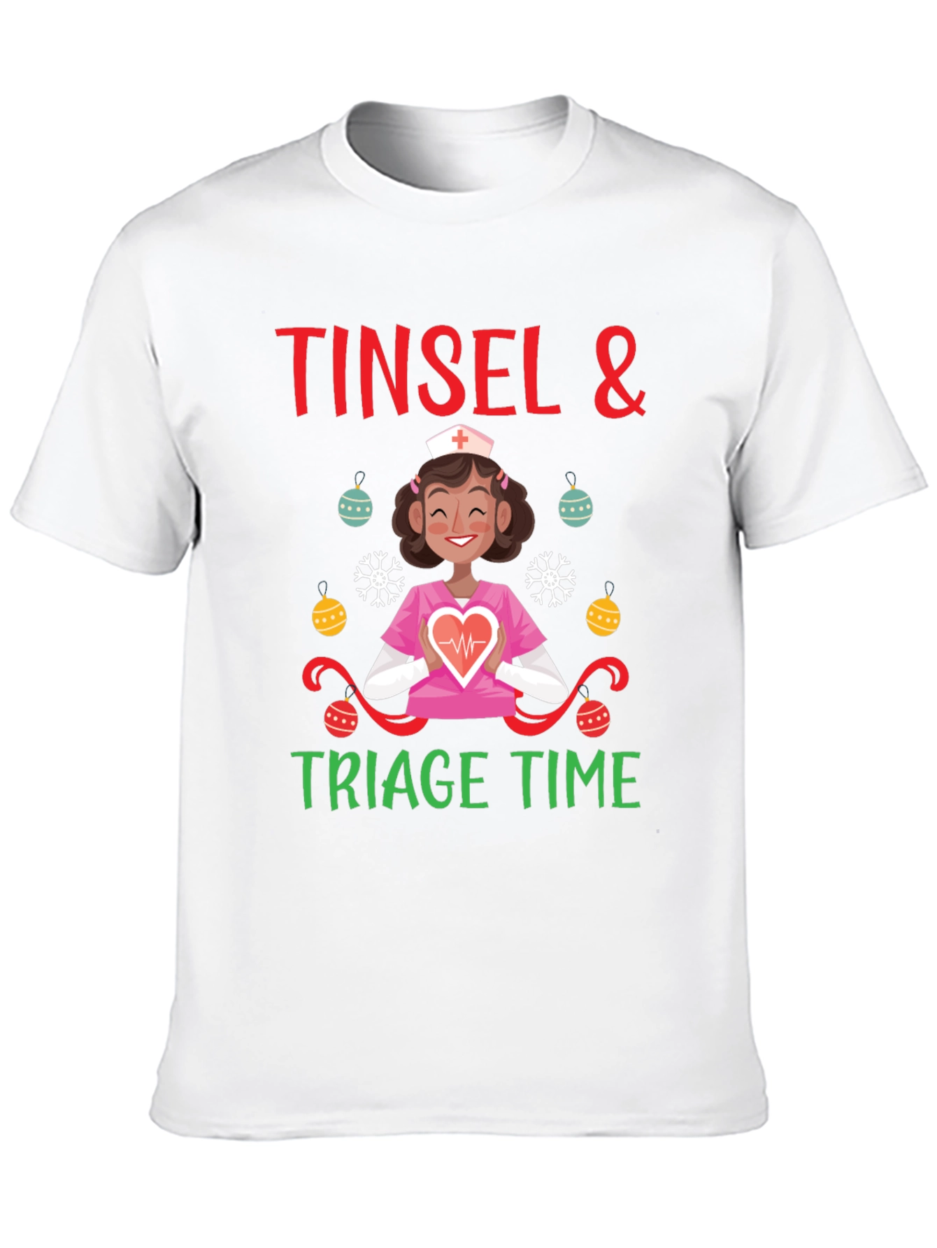 Tinsel & Triage Time Holiday Nurse T-Shirt