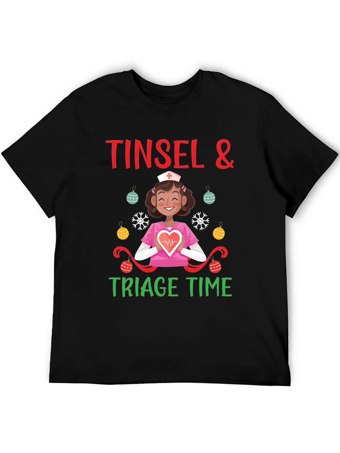 Tinsel & Triage Time Holiday Nurse T-Shirt