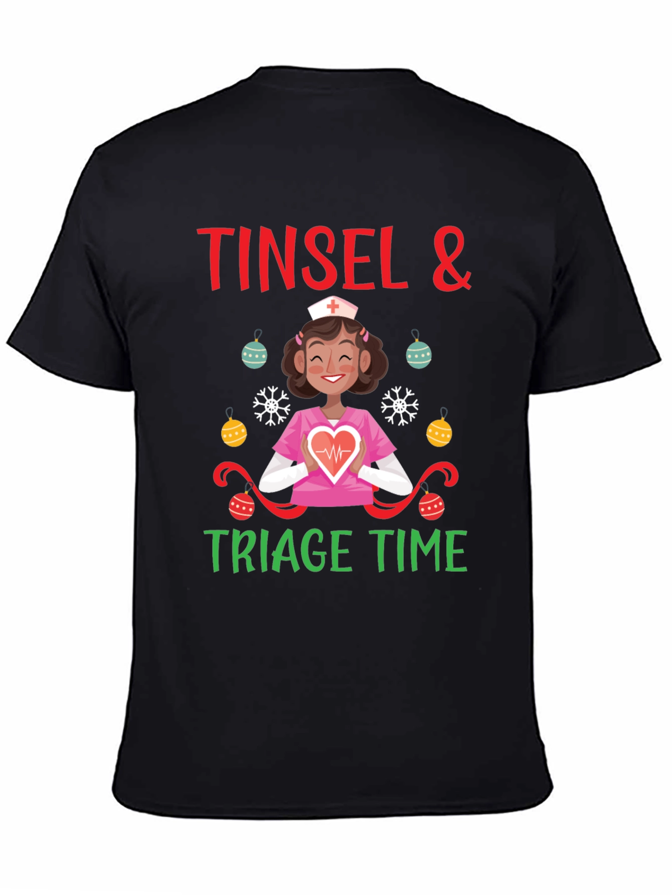 Tinsel & Triage Time Holiday Nurse T-Shirt