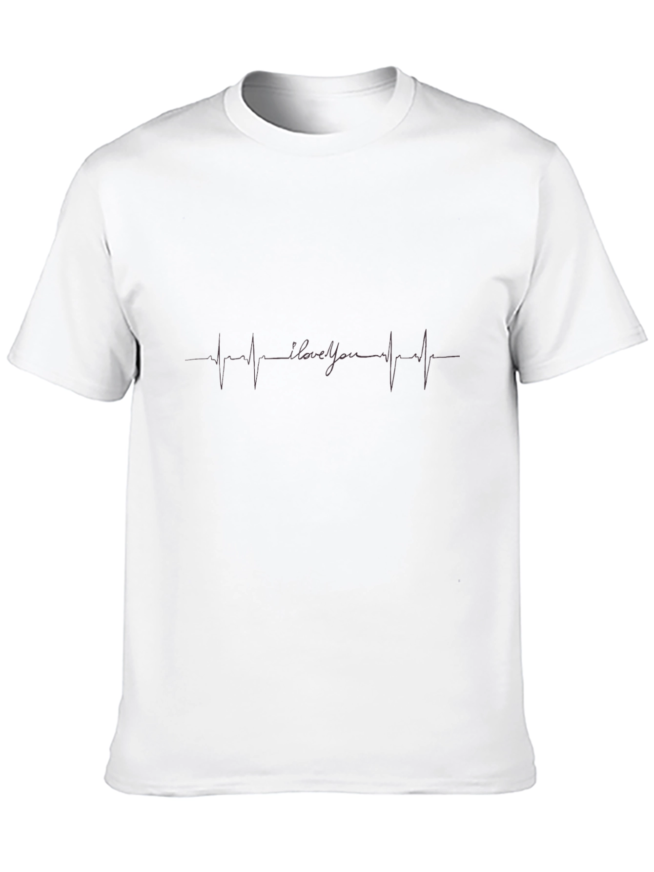 Love You Heartbeat Graphic Tee - Black