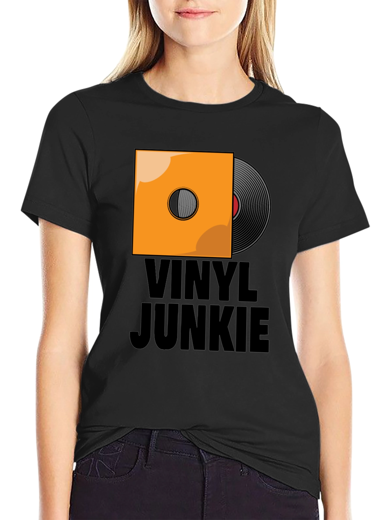 Vinyl Junkie Graphic T-Shirt - Music Lover Tee