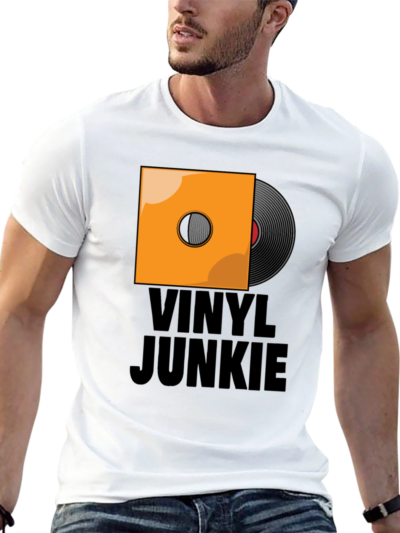 Vinyl Junkie Graphic T-Shirt - Music Lover Tee