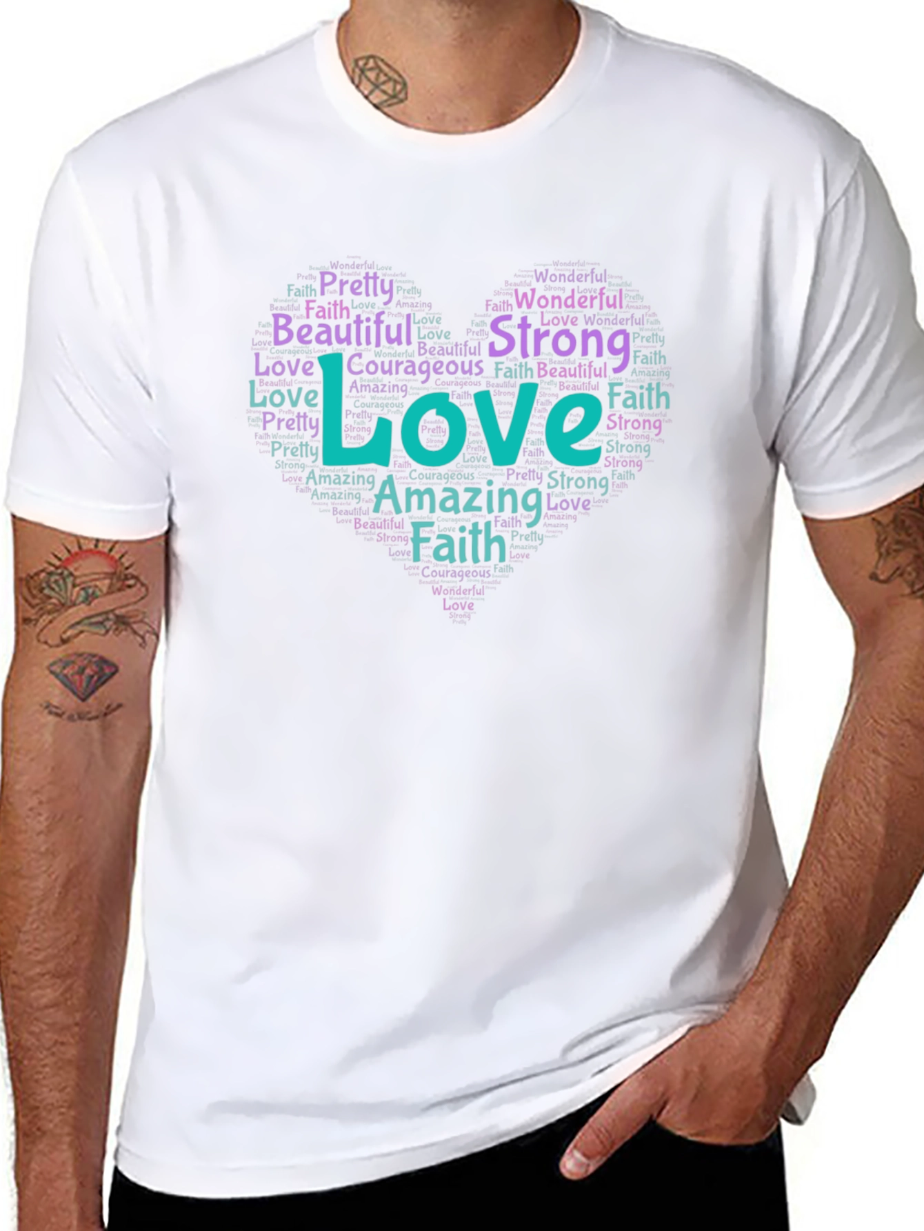 Love Heart Word Art T-Shirt