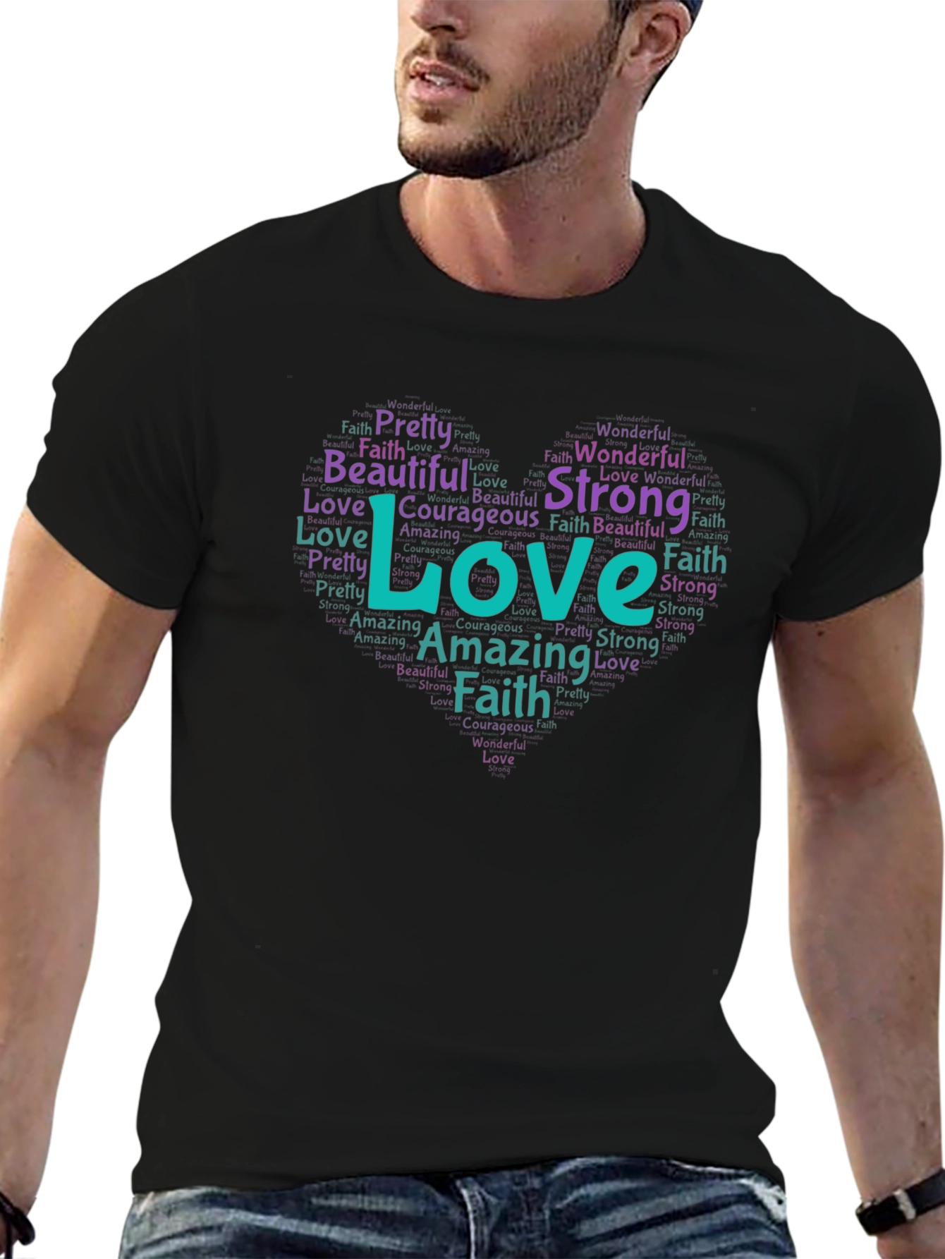 Love Heart Word Art T-Shirt