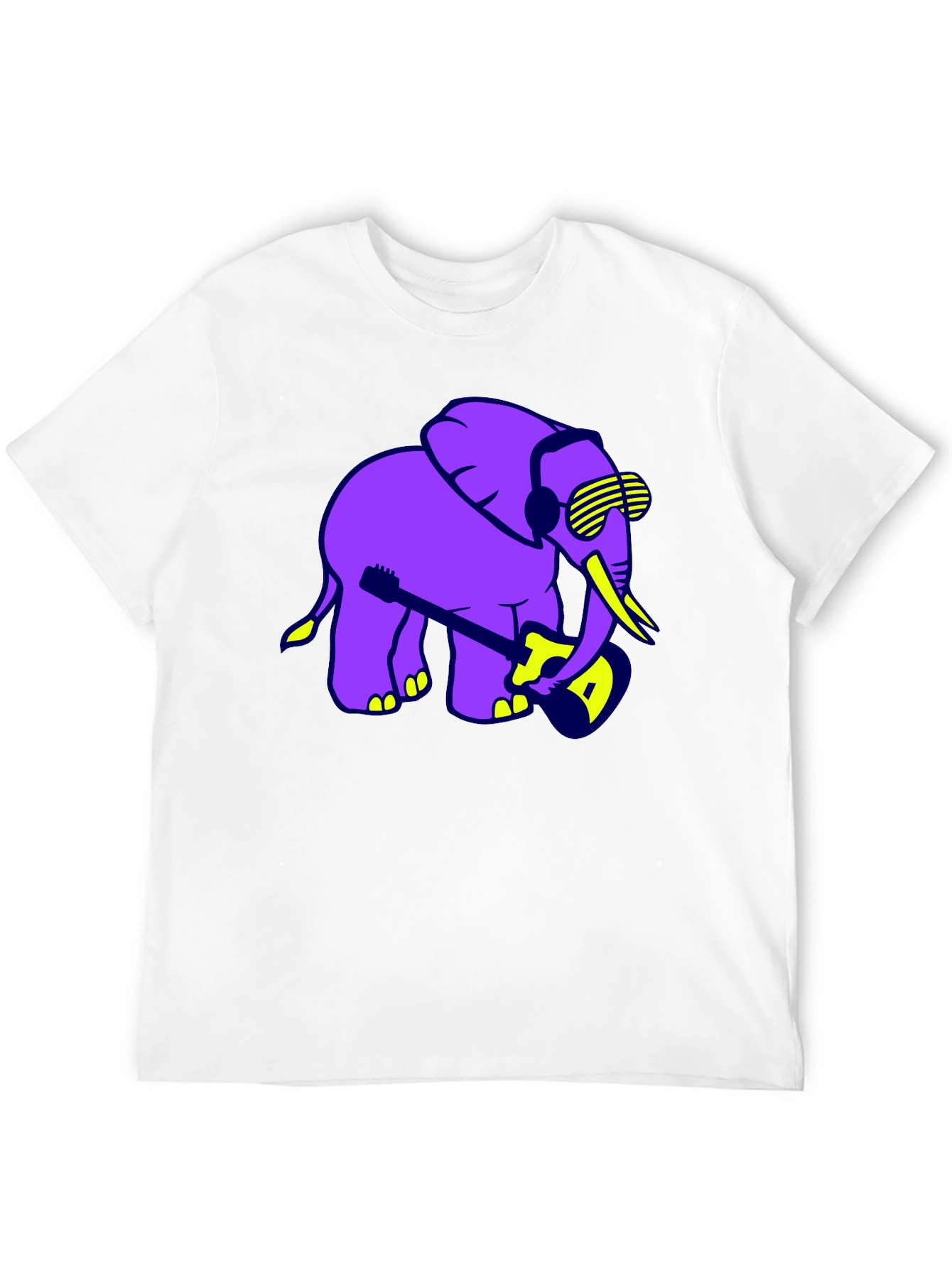 Cool Elephant Guitar Player Graphic T-Shirt
