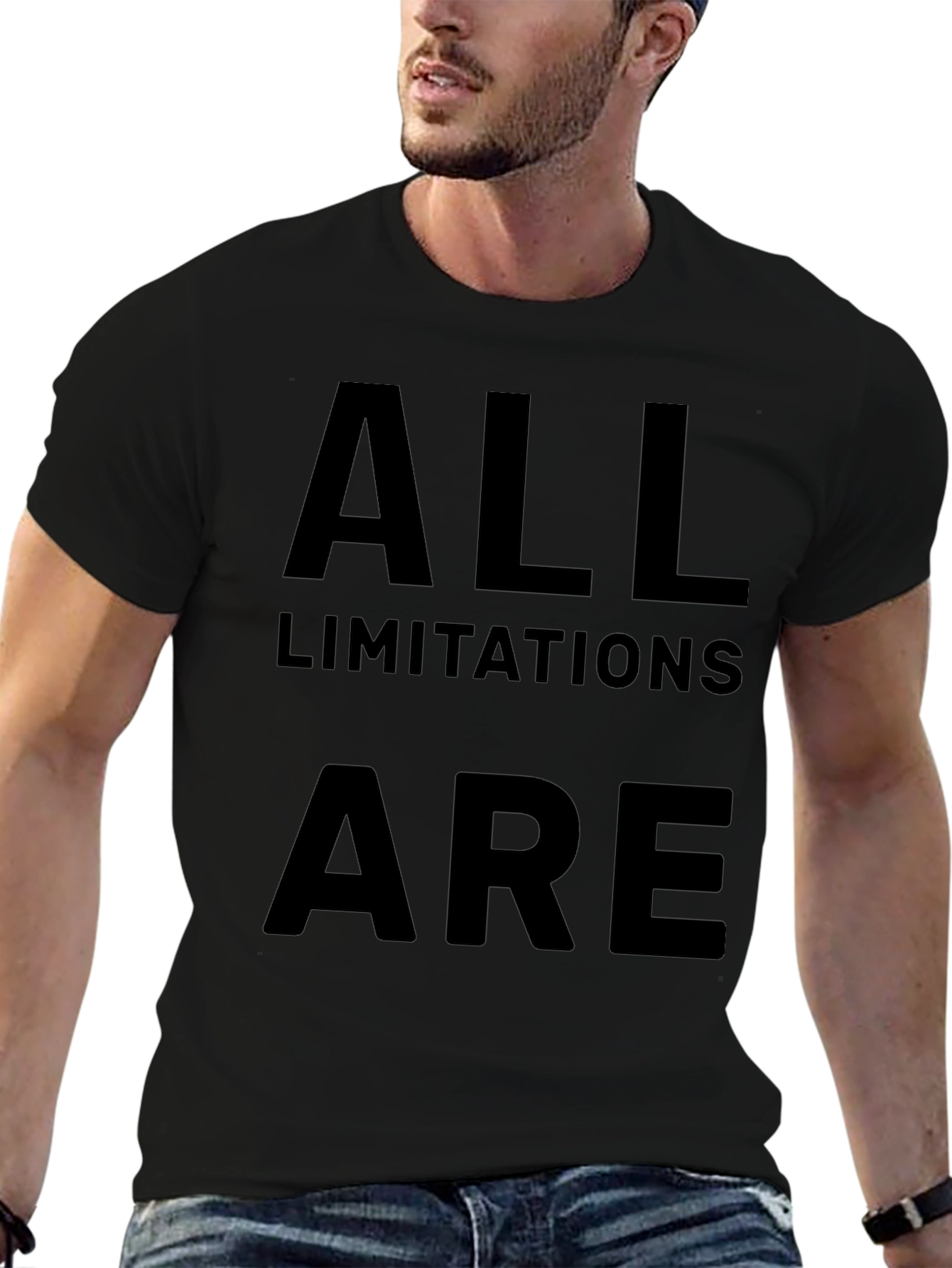 Inspirational Black T-Shirt - All Limitations Are