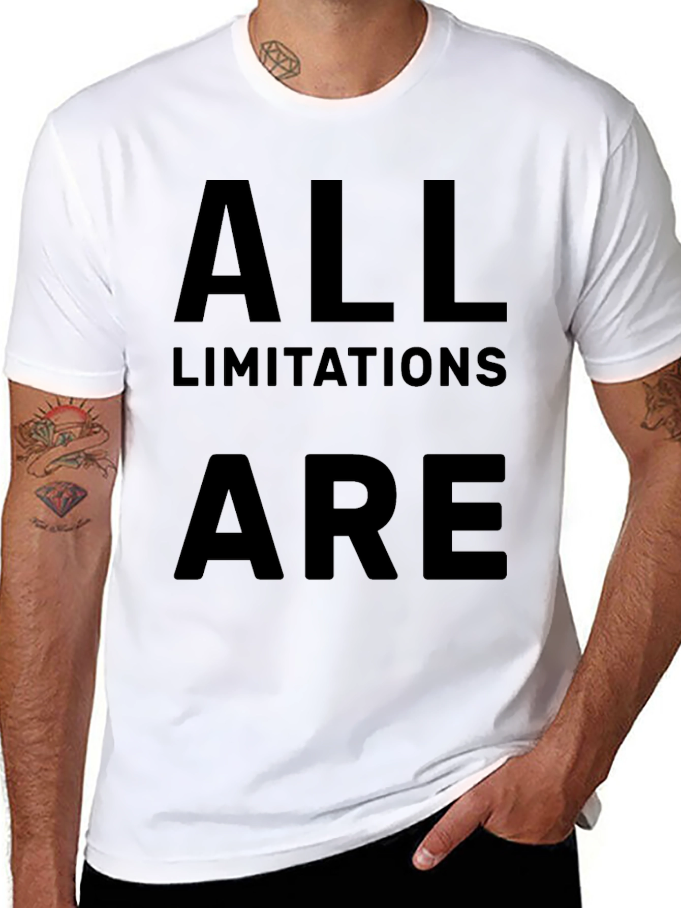 Inspirational Black T-Shirt - All Limitations Are