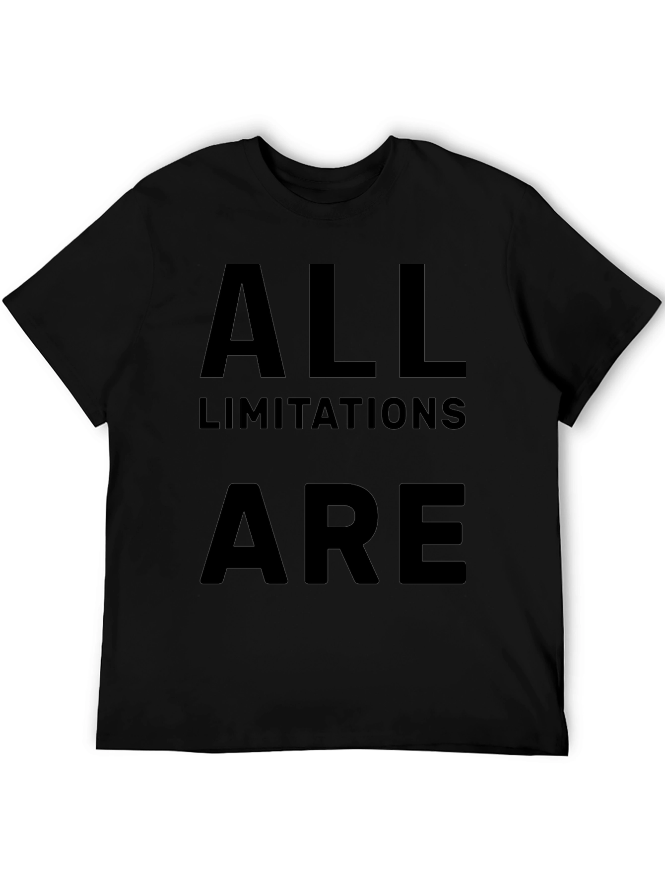 Inspirational Black T-Shirt - All Limitations Are