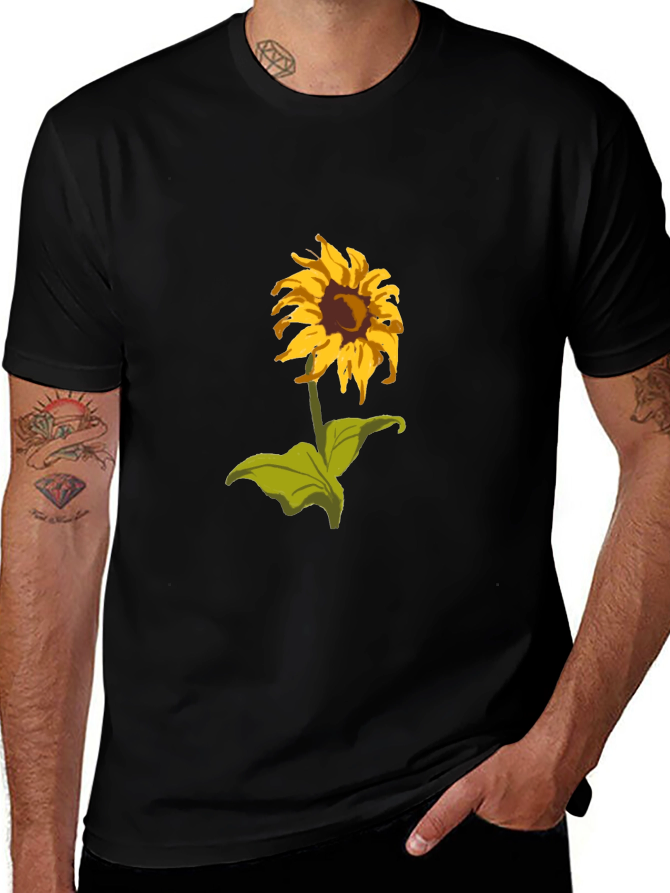 Sunflower Graphic T-Shirt - Black