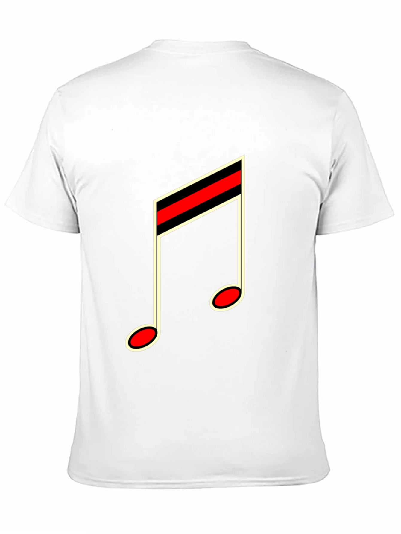 Musical Note Graphic Tee - Black Cotton Casual