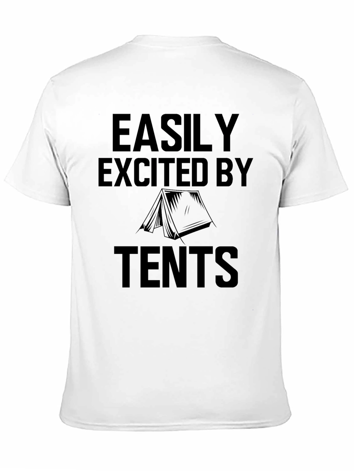 Easily Excited by Tents Black T-Shirt