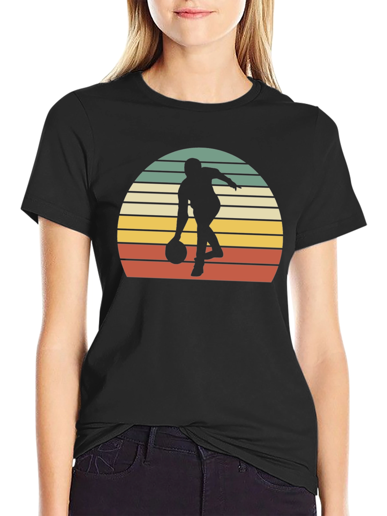 Retro Bowling Sunset Graphic T-Shirt