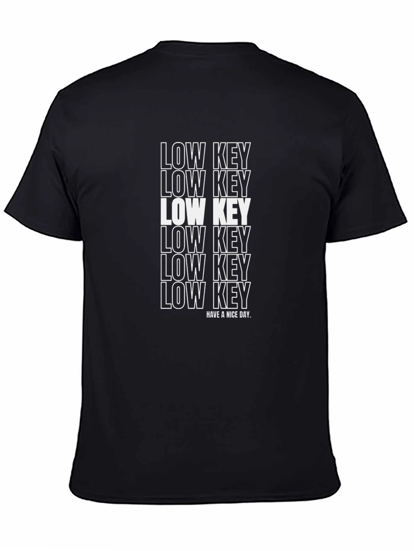 Low Key Graphic Print Black T-Shirt