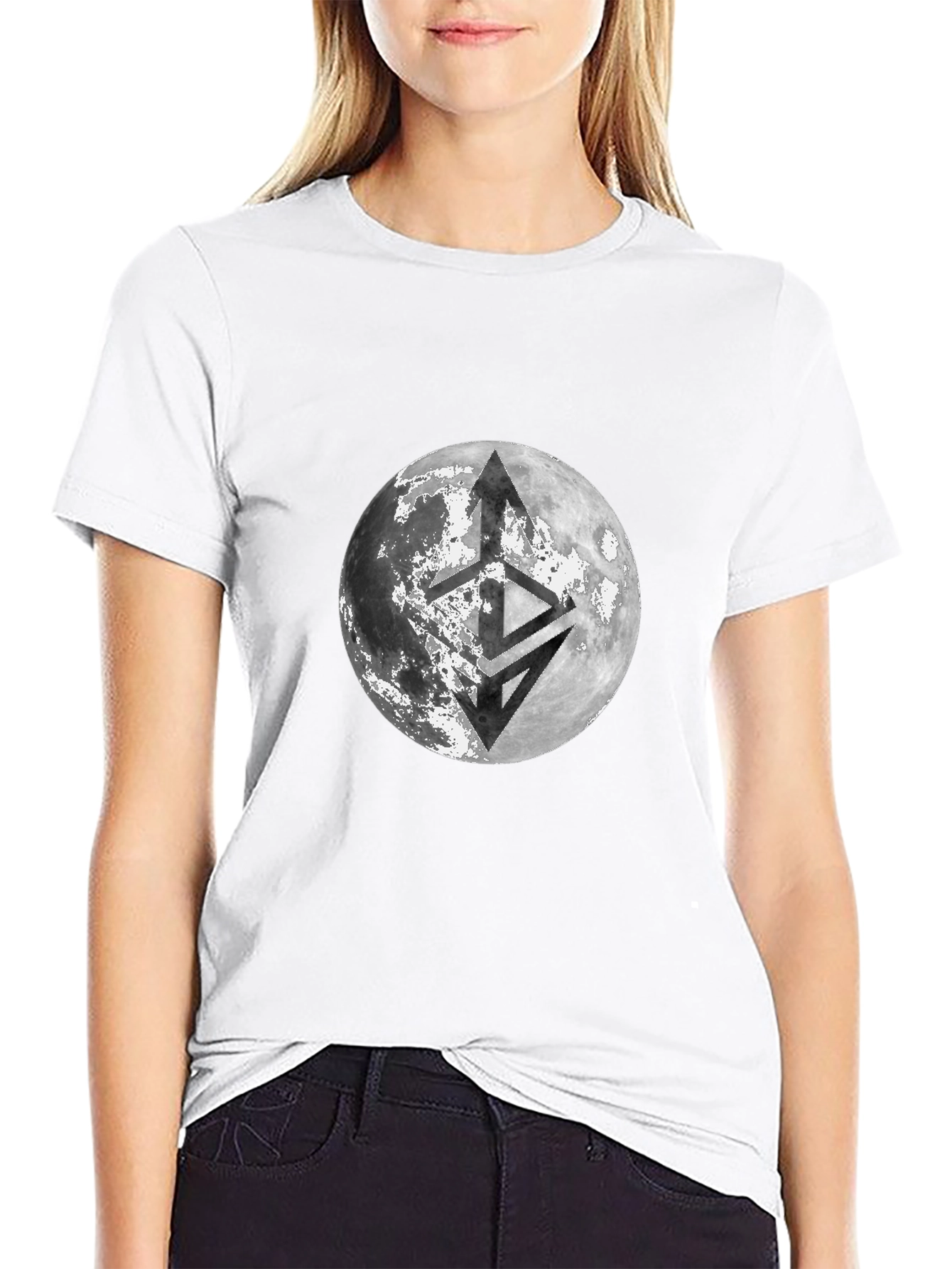 Lunar Emblem Black T-Shirt - Modern Graphic Tee