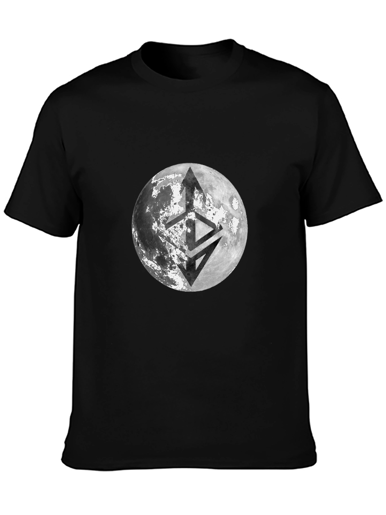 Lunar Emblem Black T-Shirt - Modern Graphic Tee